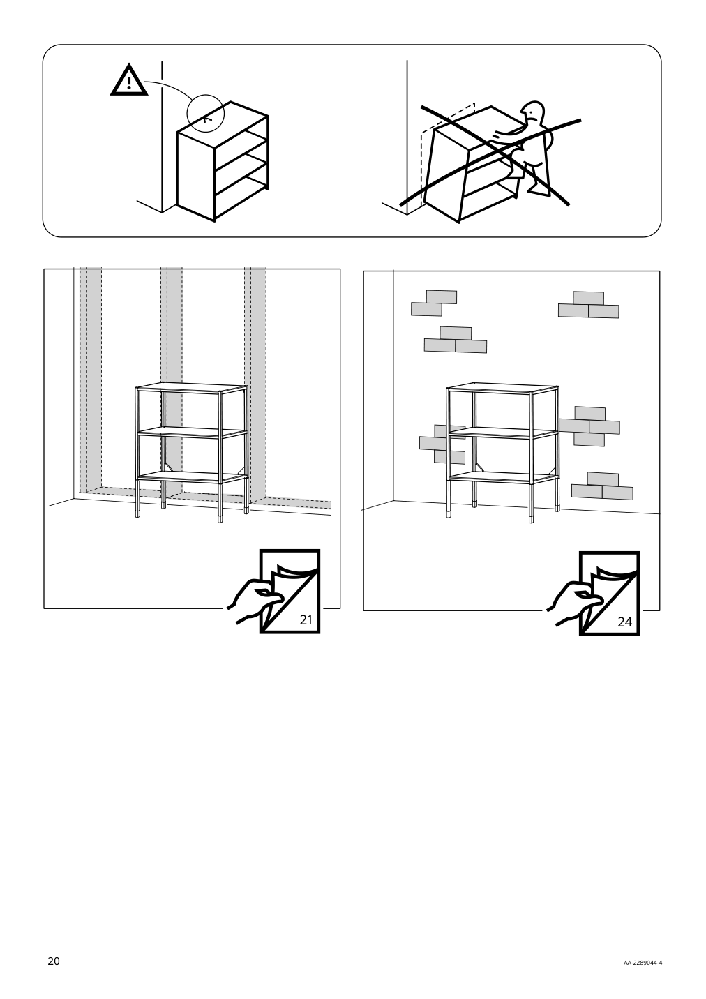 Assembly instructions for IKEA Enhet base fr w shelves anthracite | Page 20 - IKEA ENHET bathroom 794.409.11