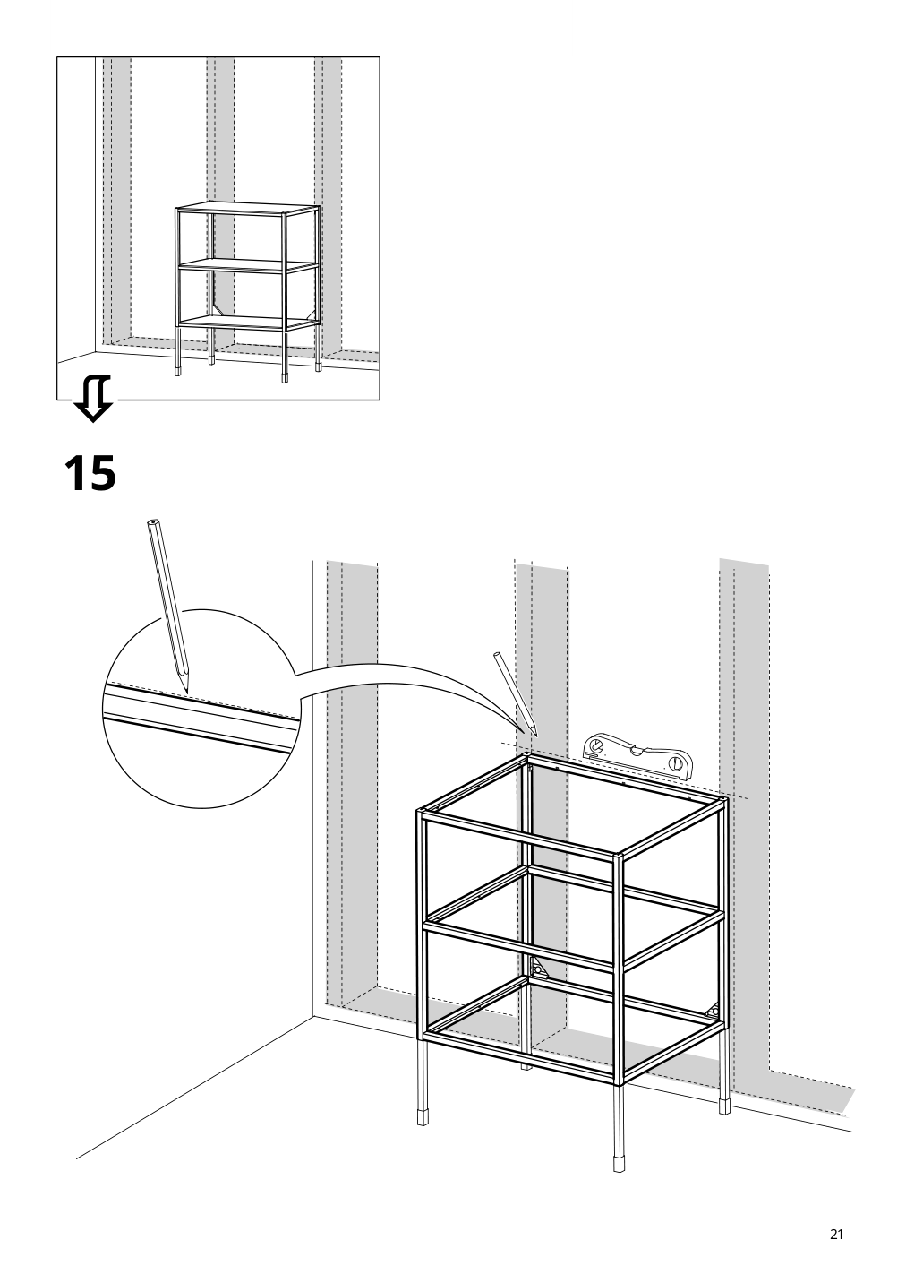 Assembly instructions for IKEA Enhet base fr w shelves anthracite | Page 21 - IKEA ENHET bathroom 894.409.20