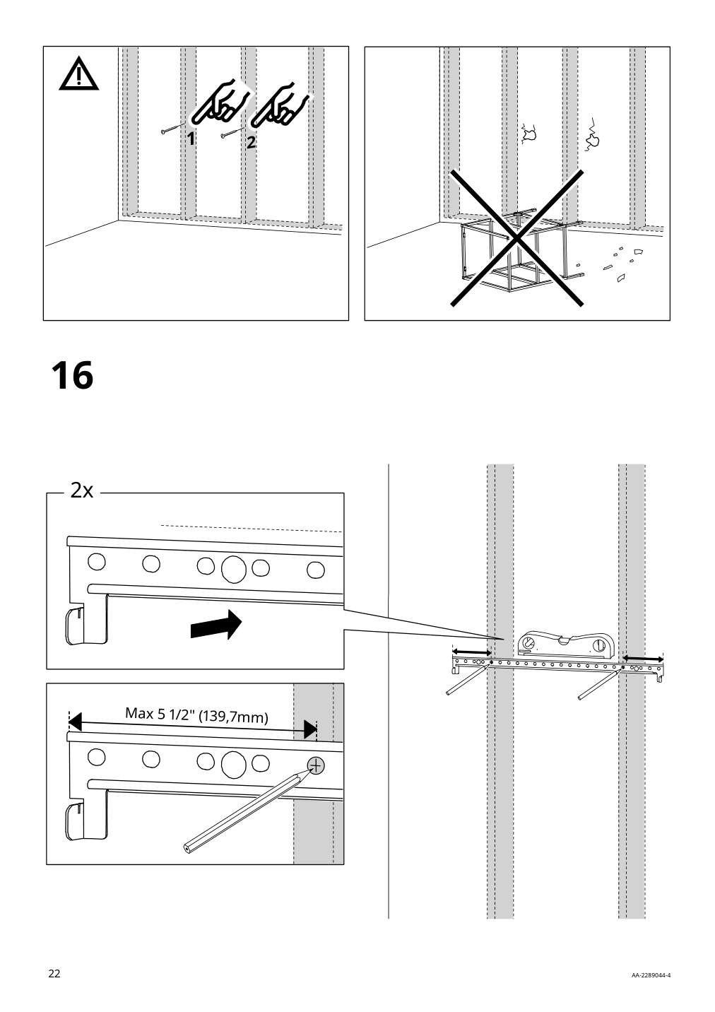 Assembly instructions for IKEA Enhet base fr w shelves anthracite | Page 22 - IKEA ENHET bathroom 794.409.11