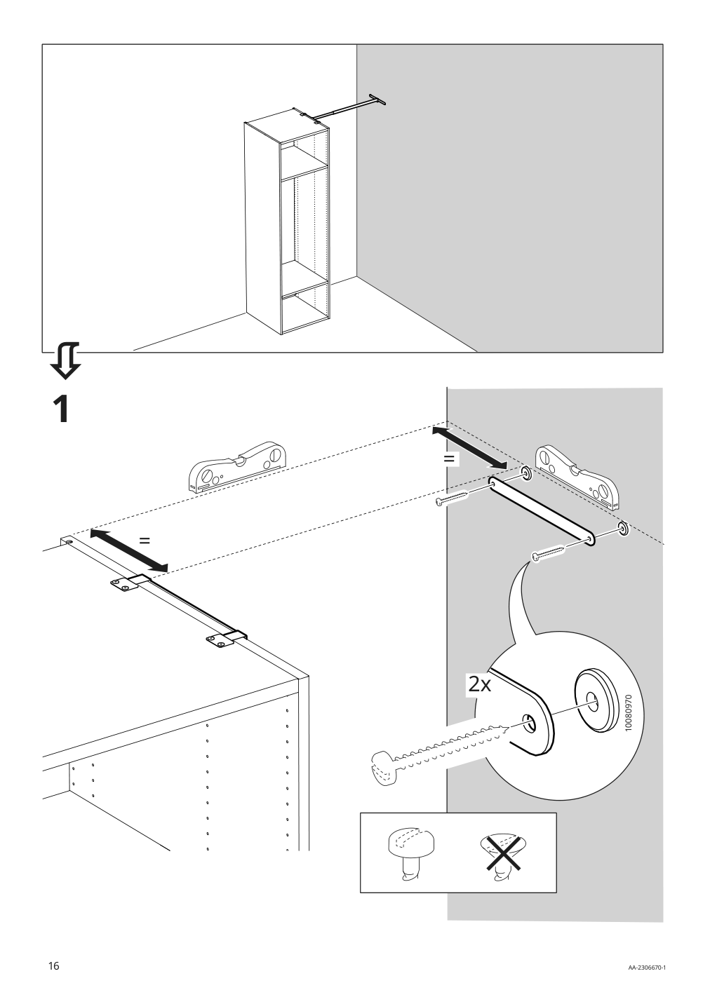 Assembly instructions for IKEA Enhet extendable rail white | Page 16 - IKEA ENHET laundry 494.771.14