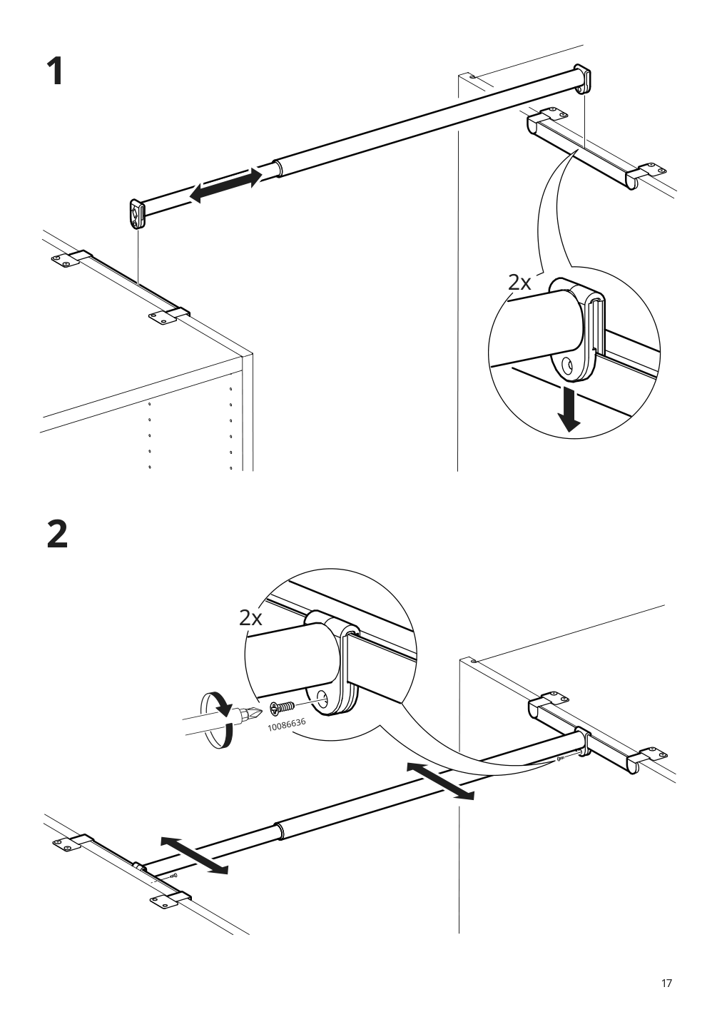 Assembly instructions for IKEA Enhet extendable rail white | Page 17 - IKEA ENHET laundry 694.771.46