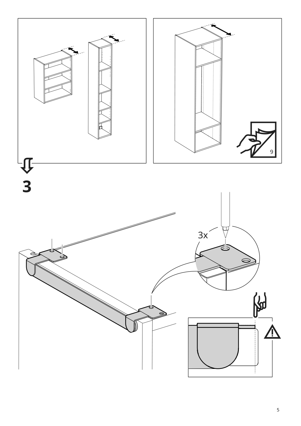 Assembly instructions for IKEA Enhet extendable rail white | Page 5 - IKEA ENHET laundry 494.771.47