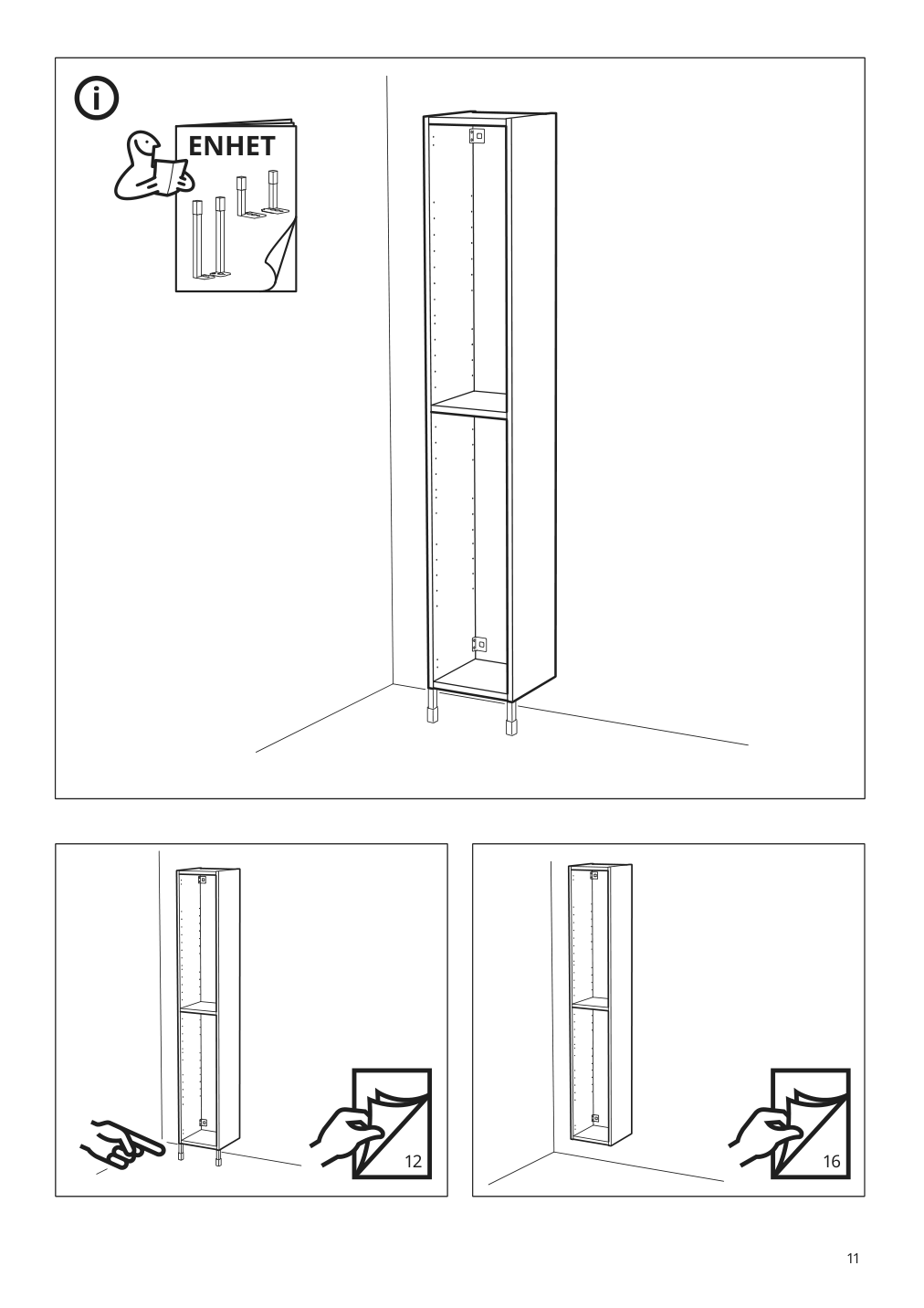 Assembly instructions for IKEA Enhet high cb w 4 shelves gray | Page 11 - IKEA ENHET bathroom 094.409.00