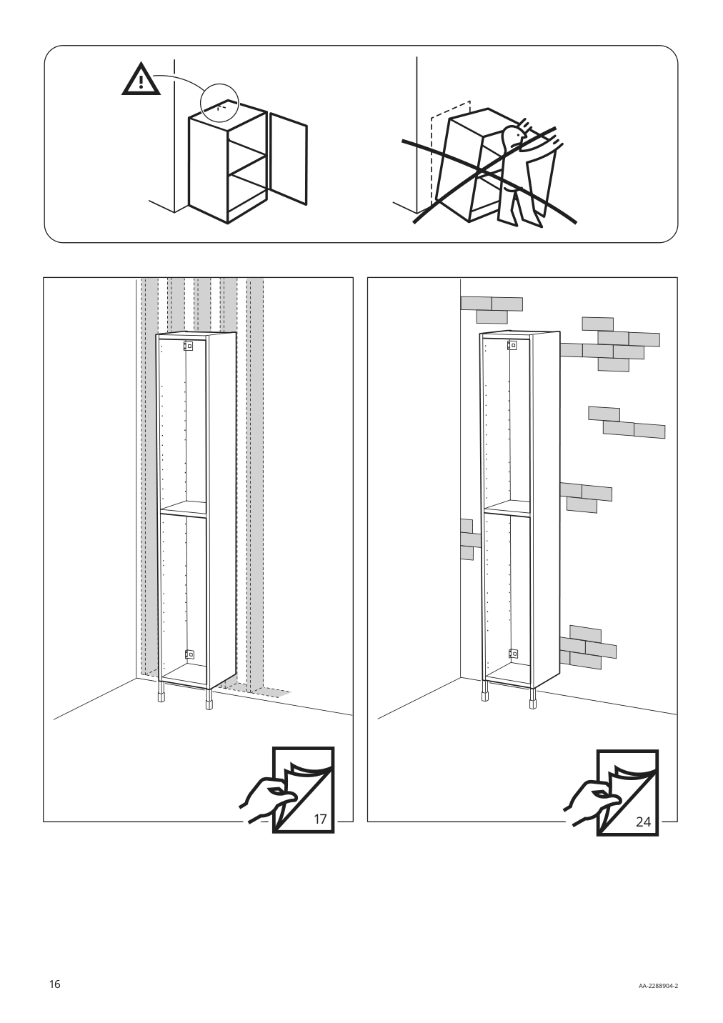 Assembly instructions for IKEA Enhet high cb w 4 shelves gray | Page 16 - IKEA ENHET bathroom 094.409.00