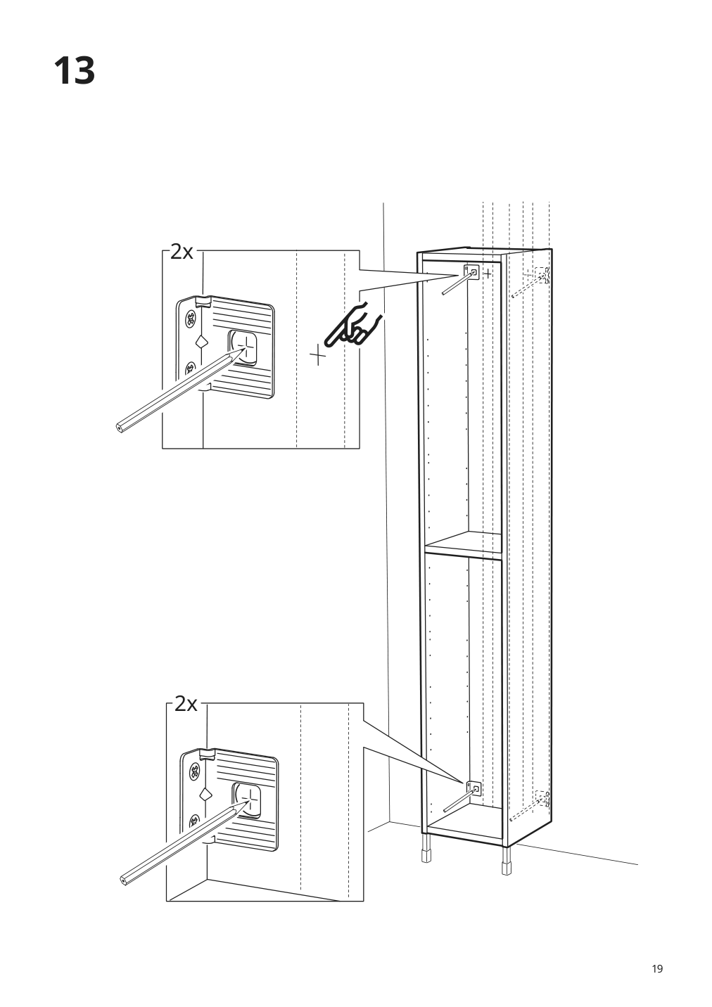 Assembly instructions for IKEA Enhet high cb w 4 shelves gray | Page 19 - IKEA ENHET bathroom 094.409.00