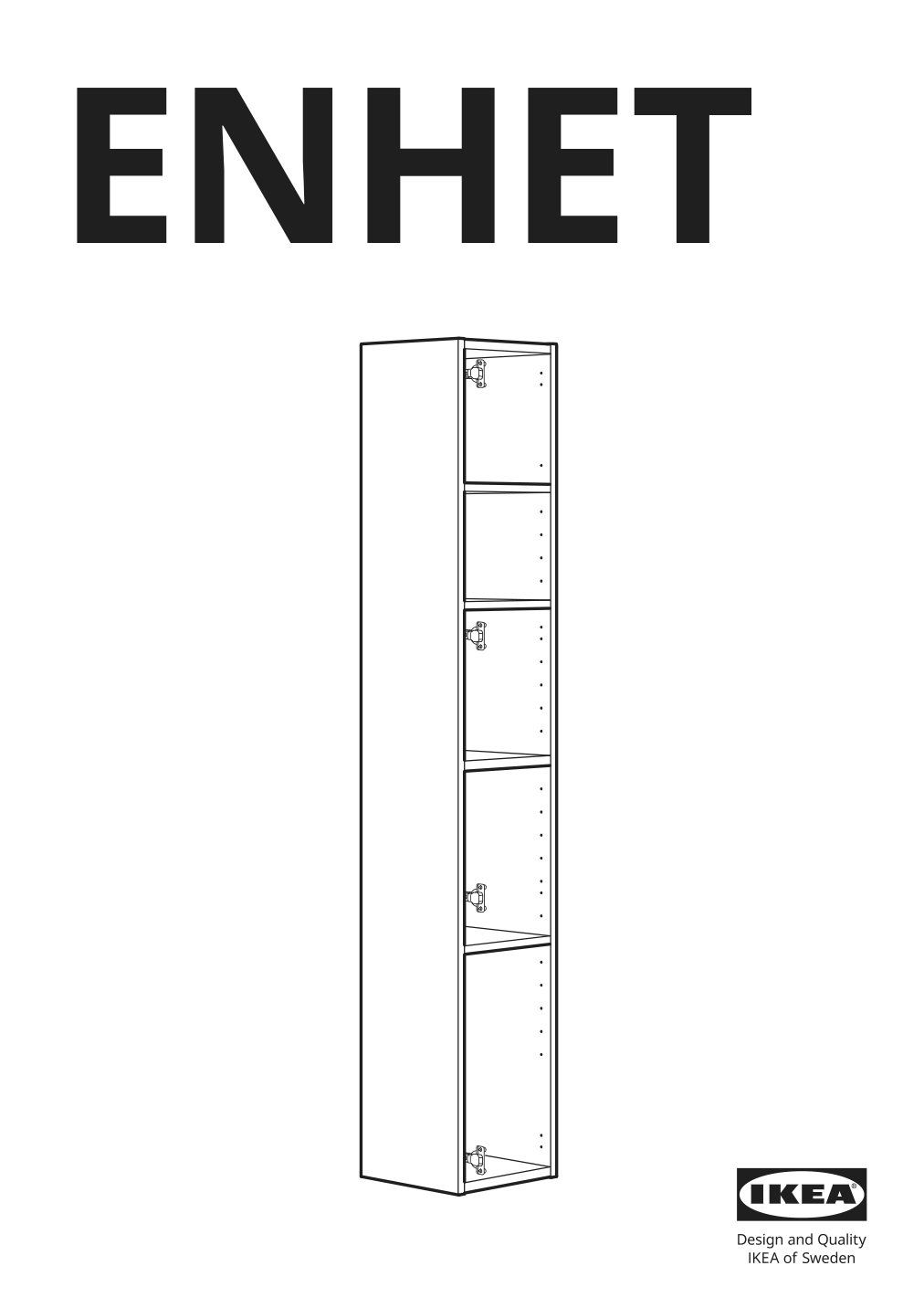 Assembly instructions for IKEA Enhet high cb w 4 shelves white | Page 1 - IKEA ENHET high cabinet/1 door 193.224.73