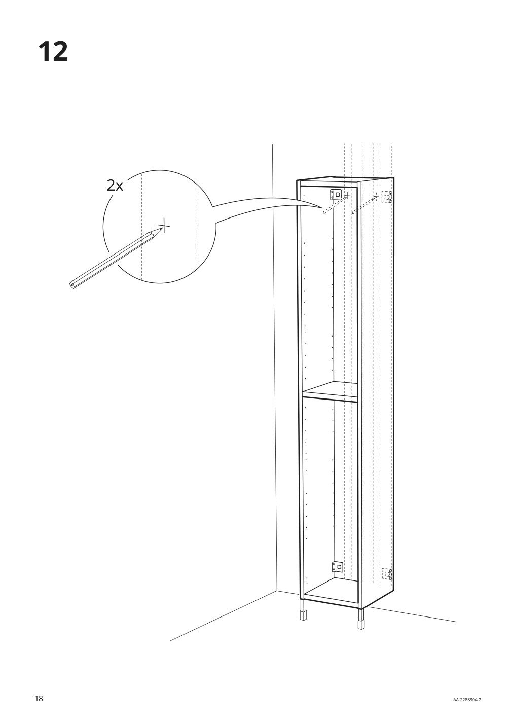 Assembly instructions for IKEA Enhet high cb w 4 shelves white | Page 18 - IKEA ENHET high cb w 4 shelves 205.155.69