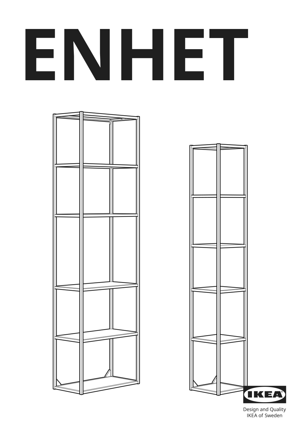 Assembly instructions for IKEA Enhet high fr w shelves white | Page 1 - IKEA ENHET bathroom 494.409.17