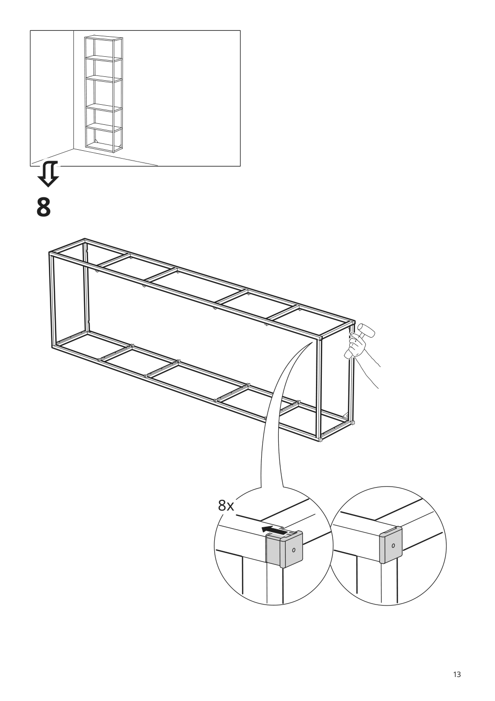 Assembly instructions for IKEA Enhet high fr w shelves white | Page 13 - IKEA ENHET bathroom 494.409.17