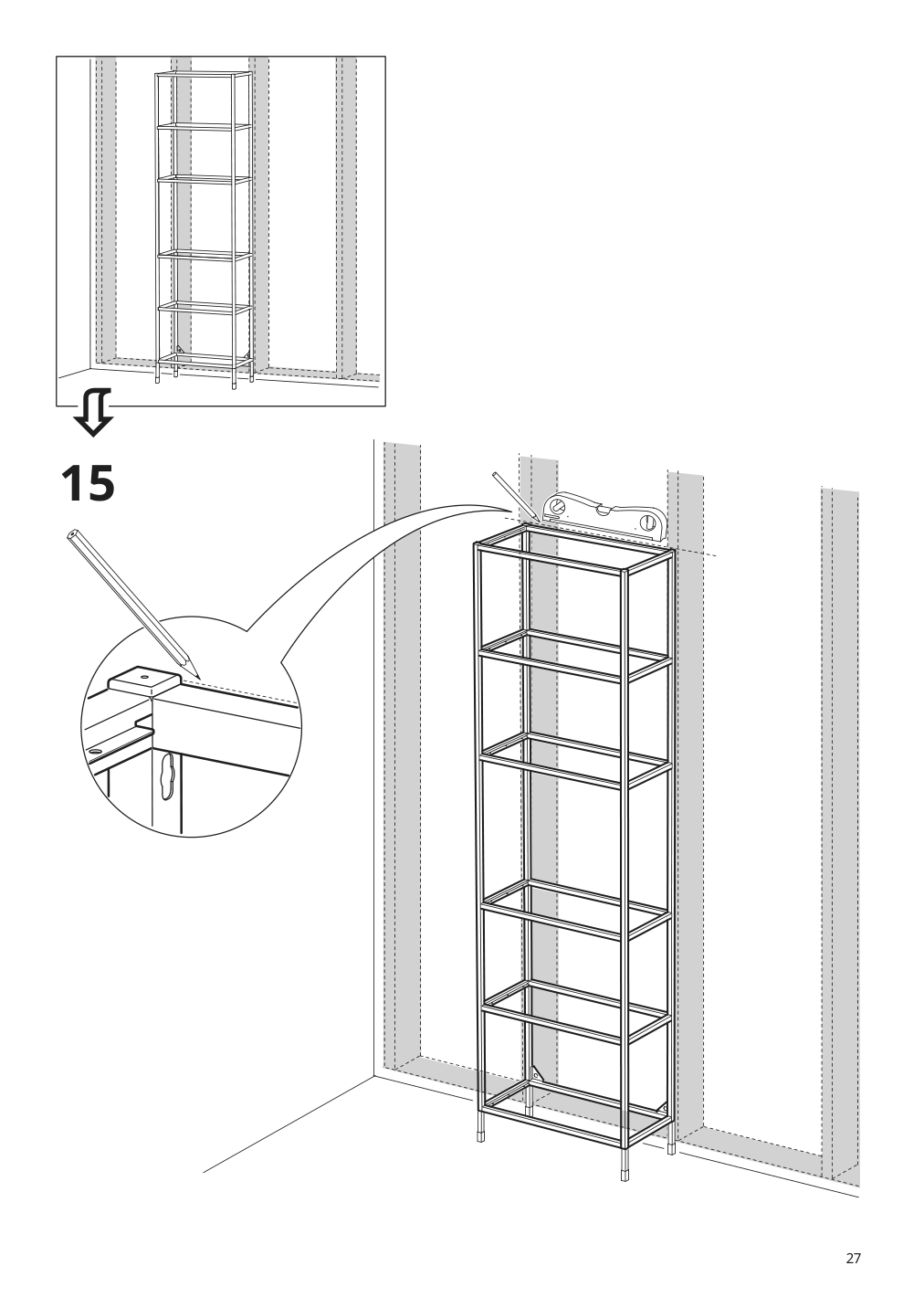 Assembly instructions for IKEA Enhet high fr w shelves white | Page 27 - IKEA ENHET bathroom 494.409.17