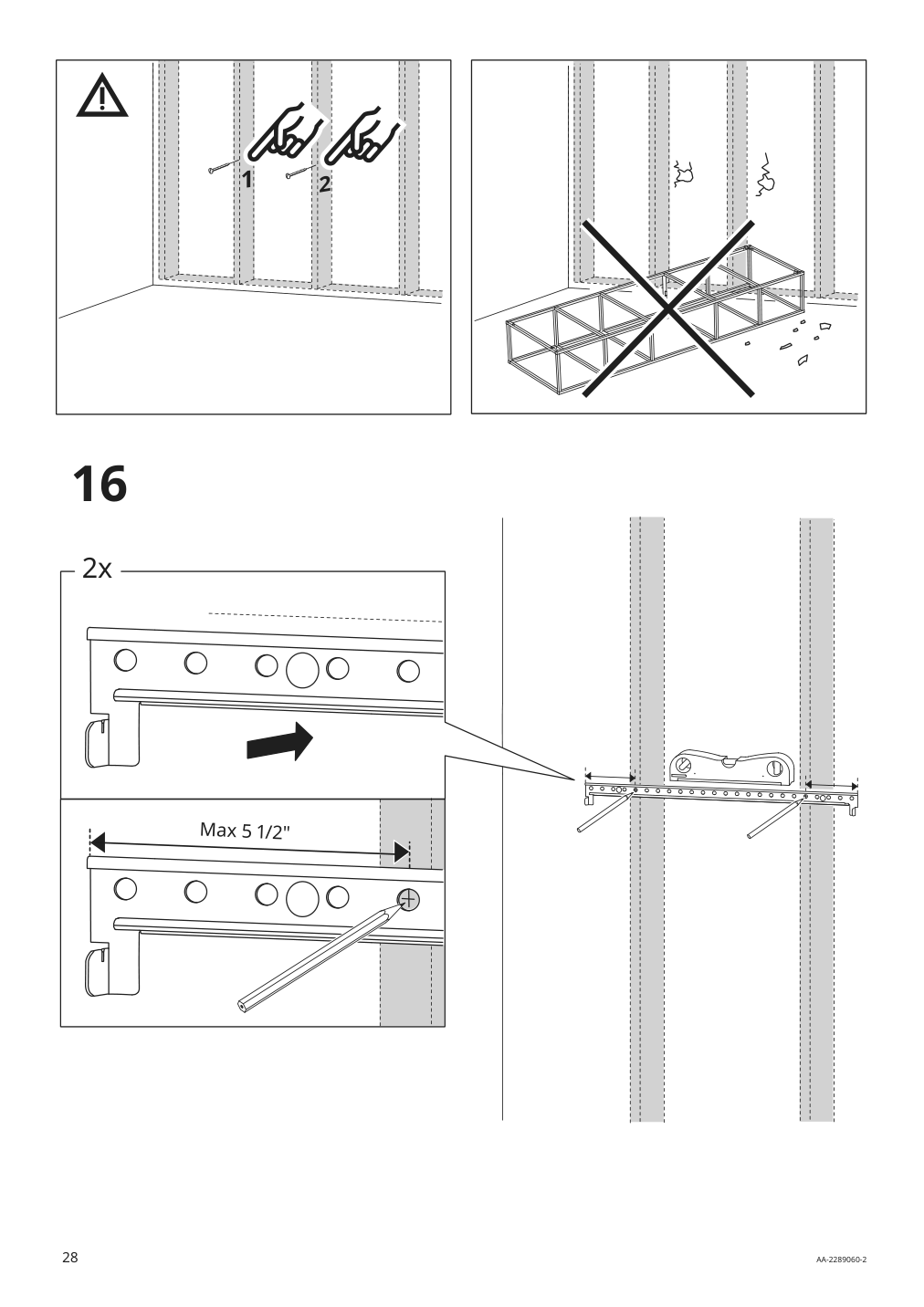 Assembly instructions for IKEA Enhet high fr w shelves white | Page 28 - IKEA ENHET bathroom 494.409.17