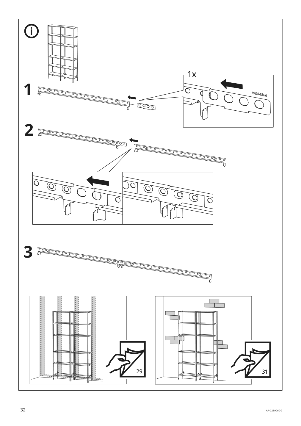 Assembly instructions for IKEA Enhet high fr w shelves white | Page 32 - IKEA ENHET bathroom 494.409.17