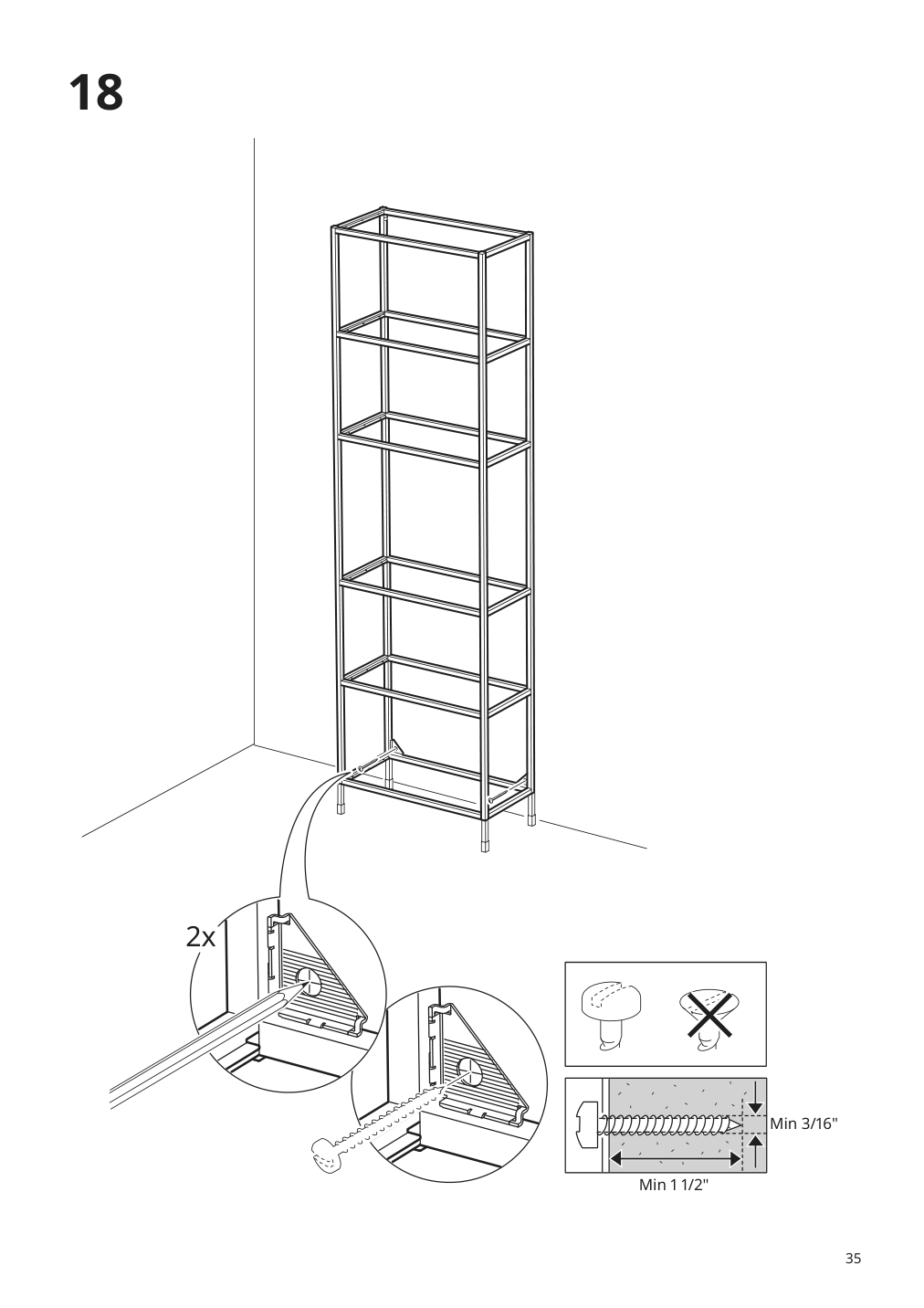 Assembly instructions for IKEA Enhet high fr w shelves white | Page 35 - IKEA ENHET bathroom 394.802.49