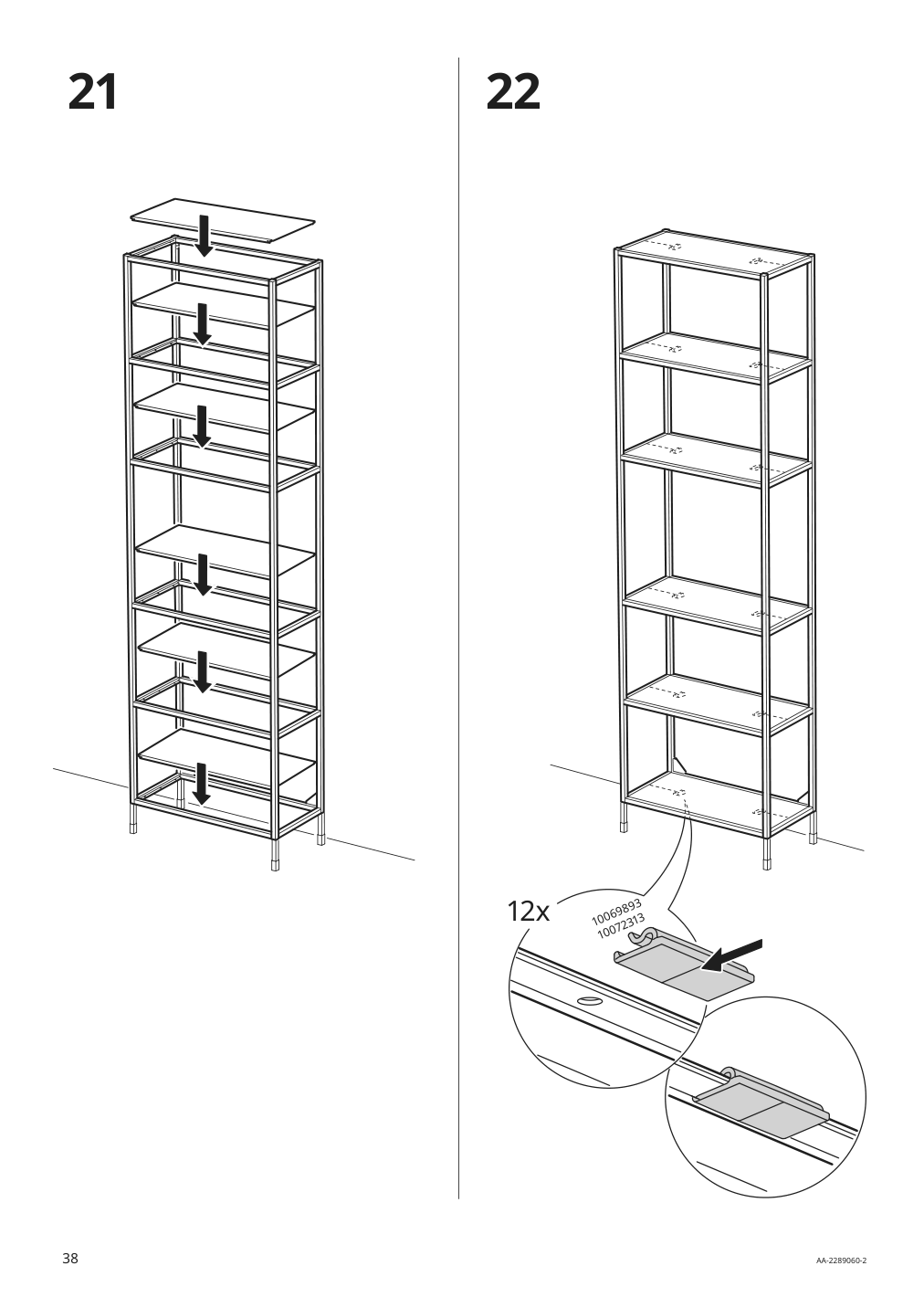 Assembly instructions for IKEA Enhet high fr w shelves white | Page 38 - IKEA ENHET bathroom 494.409.17