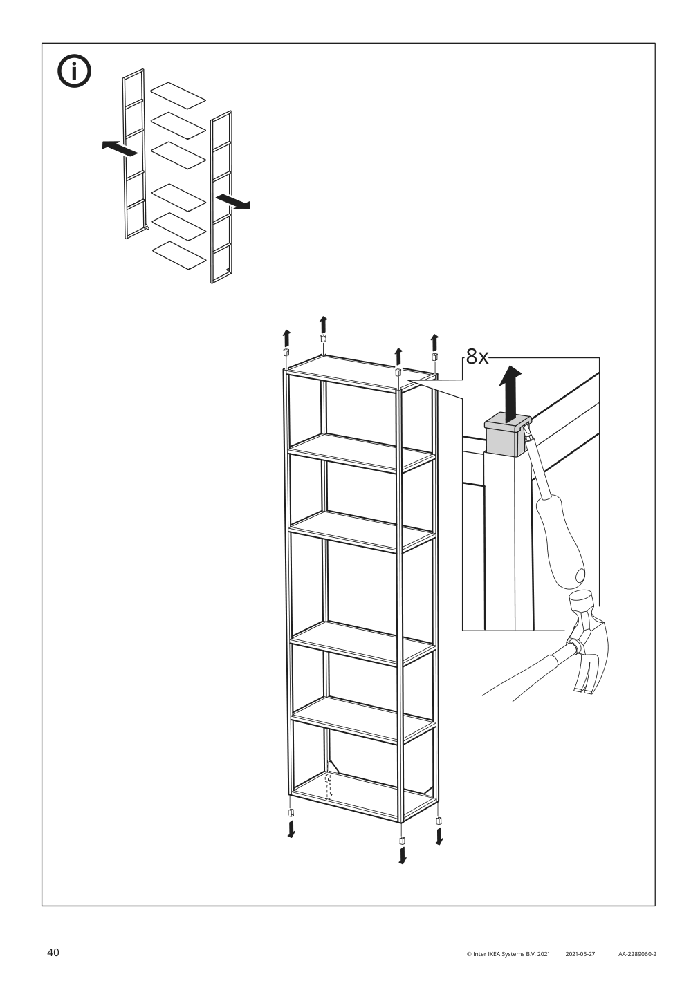 Assembly instructions for IKEA Enhet high fr w shelves white | Page 40 - IKEA ENHET bathroom 394.802.49