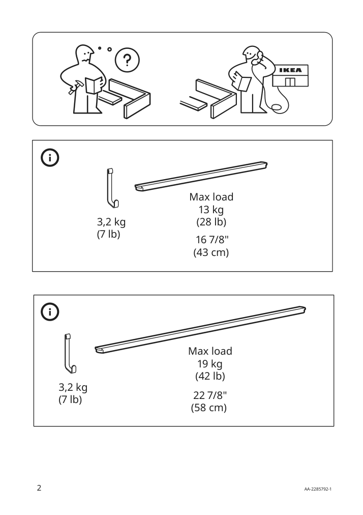 Assembly instructions for IKEA Enhet rail for hooks anthracite | Page 2 - IKEA ENHET bathroom 994.408.73