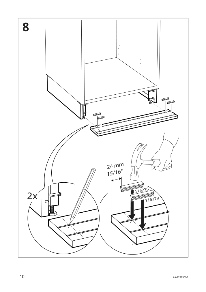 Assembly instructions for IKEA Enhet toekick white | Page 10 - IKEA ENHET corner kitchen 194.857.14