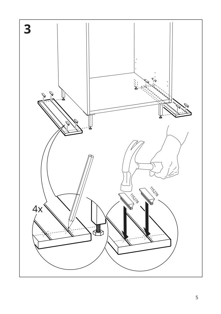 Assembly instructions for IKEA Enhet toekick white | Page 5 - IKEA ENHET corner kitchen 194.857.14