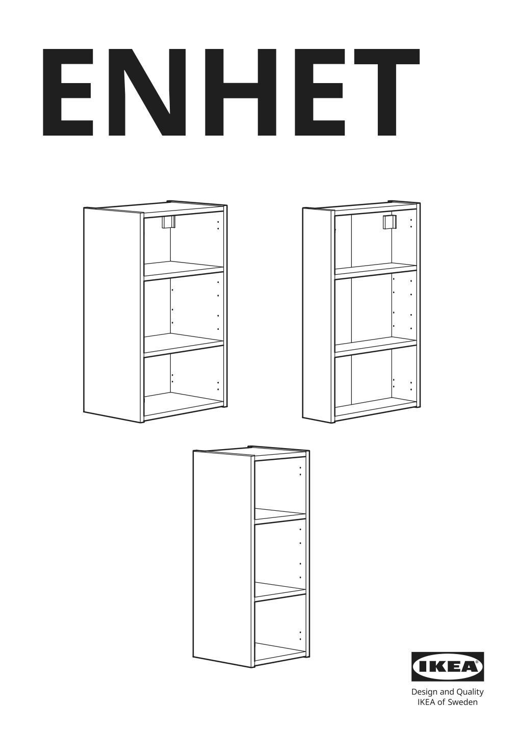 Assembly instructions for IKEA Enhet wall cb w 2 shelves gray | Page 1 - IKEA ENHET bathroom 394.408.90