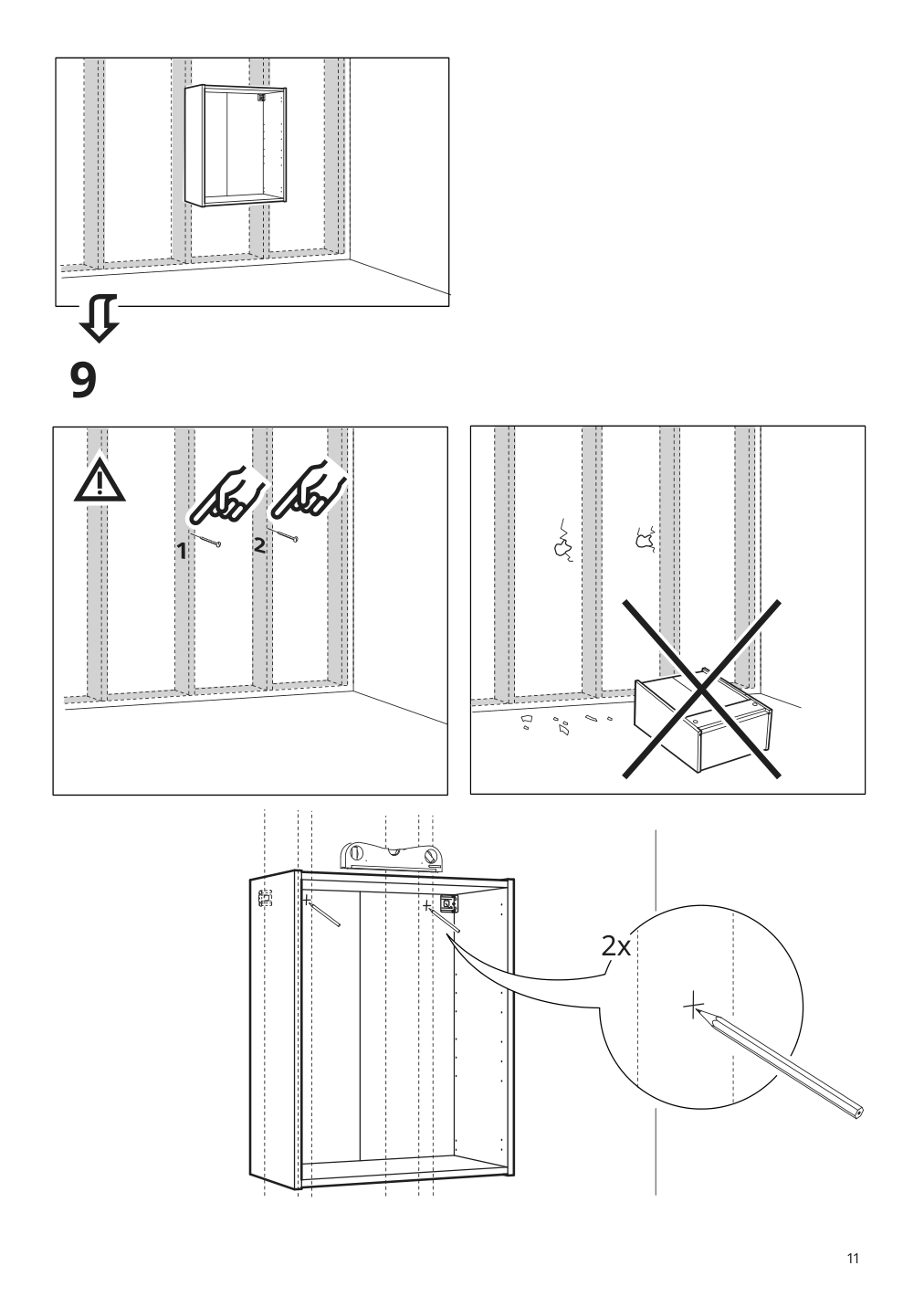 Assembly instructions for IKEA Enhet wall cb w 2 shelves gray | Page 11 - IKEA ENHET bathroom 994.408.68