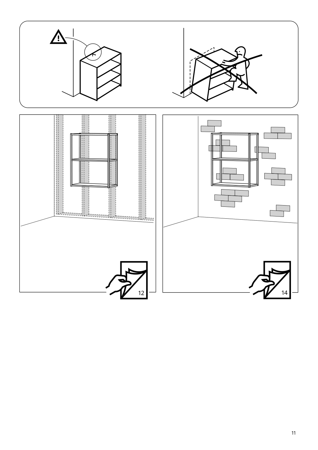 Assembly instructions for IKEA Enhet wall fr w shelves anthracite | Page 11 - IKEA ENHET kitchen 894.408.59