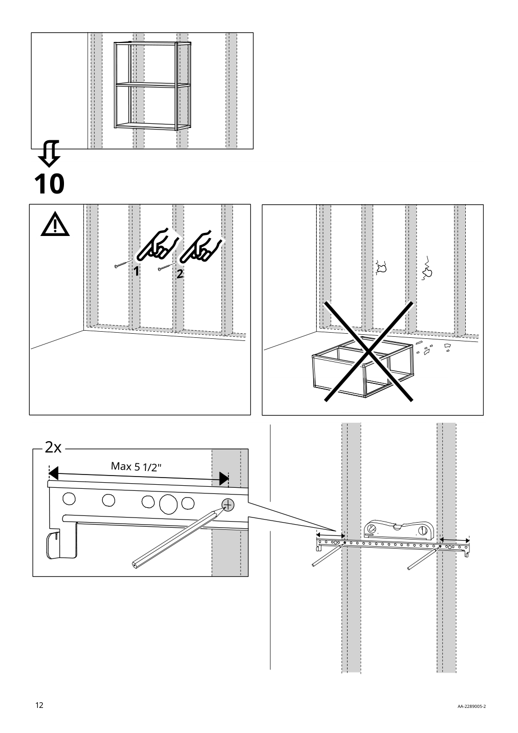 Assembly instructions for IKEA Enhet wall fr w shelves anthracite | Page 12 - IKEA ENHET bathroom 794.408.88