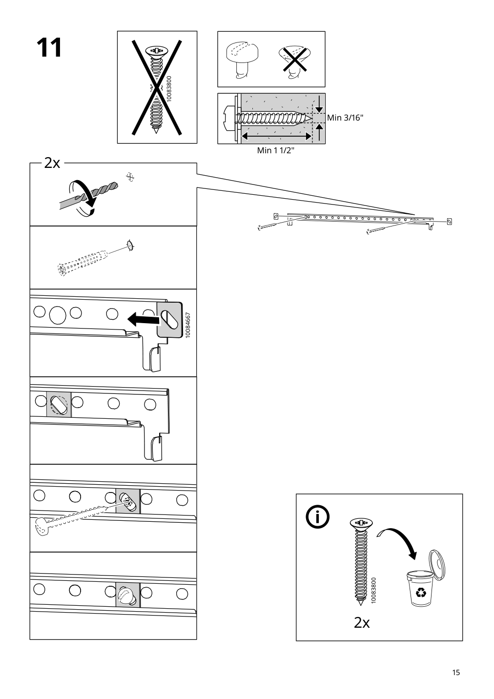 Assembly instructions for IKEA Enhet wall fr w shelves anthracite | Page 15 - IKEA ENHET bathroom 894.409.20