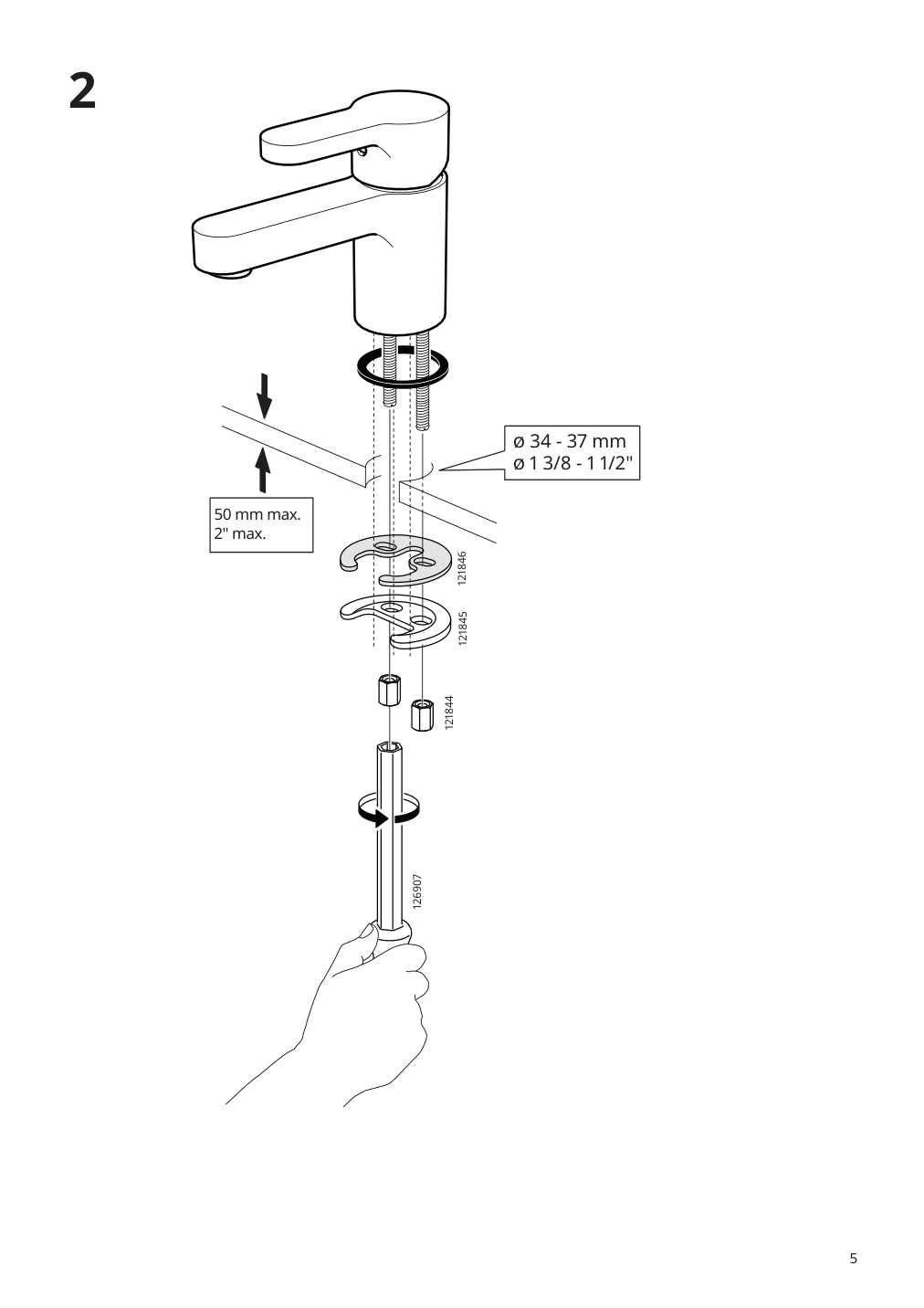 Assembly instructions for IKEA Ensen bath faucet with strainer chrome plated | Page 5 - IKEA ENHET bathroom 594.408.94