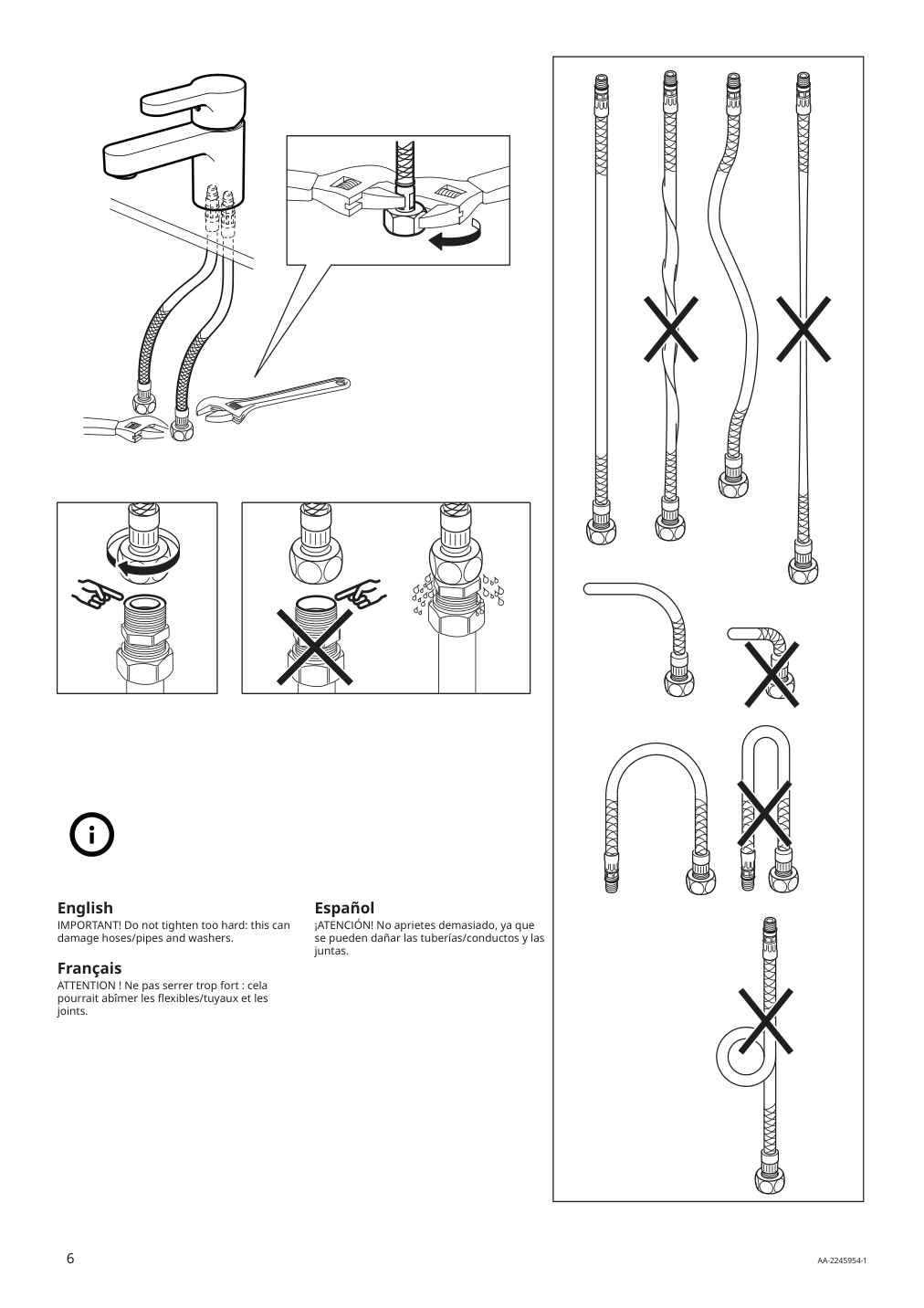 Assembly instructions for IKEA Ensen bath faucet with strainer chrome plated | Page 6 - IKEA ENHET bathroom 294.409.04