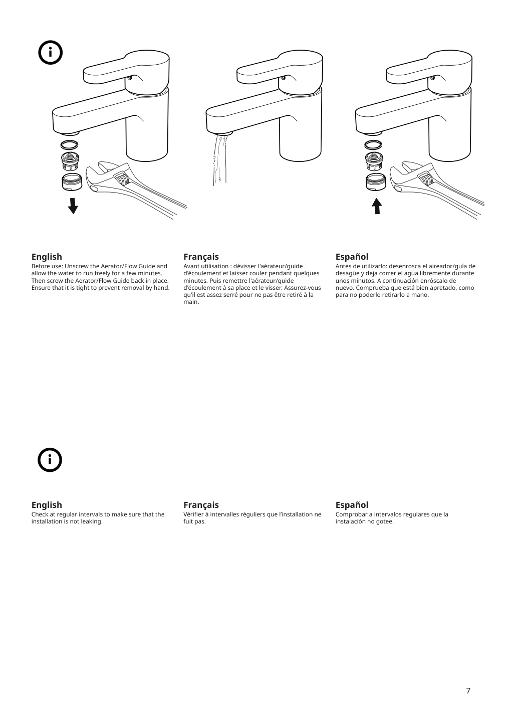 Assembly instructions for IKEA Ensen bath faucet with strainer chrome plated | Page 7 - IKEA ENHET bathroom 594.408.94