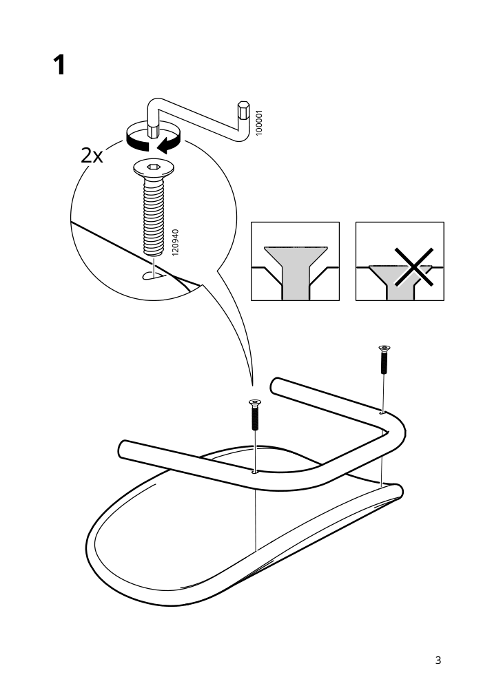 Assembly instructions for IKEA Ensholm chair green outdoor | Page 3 - IKEA ENSHOLM chair 105.437.37