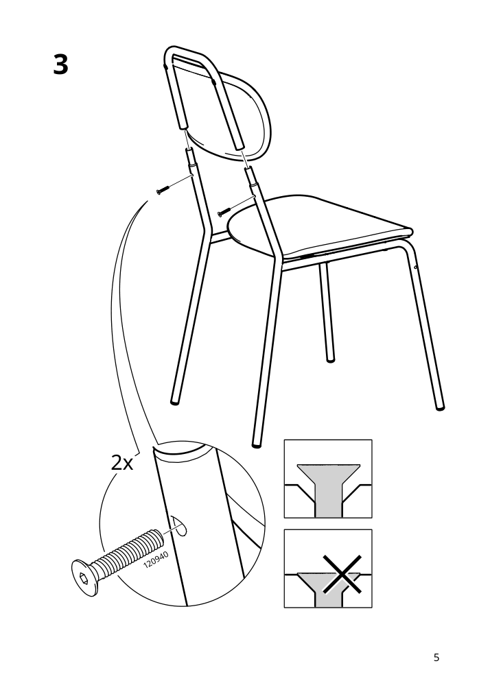 Assembly instructions for IKEA Ensholm chair green outdoor | Page 5 - IKEA ENSHOLM chair 105.437.37