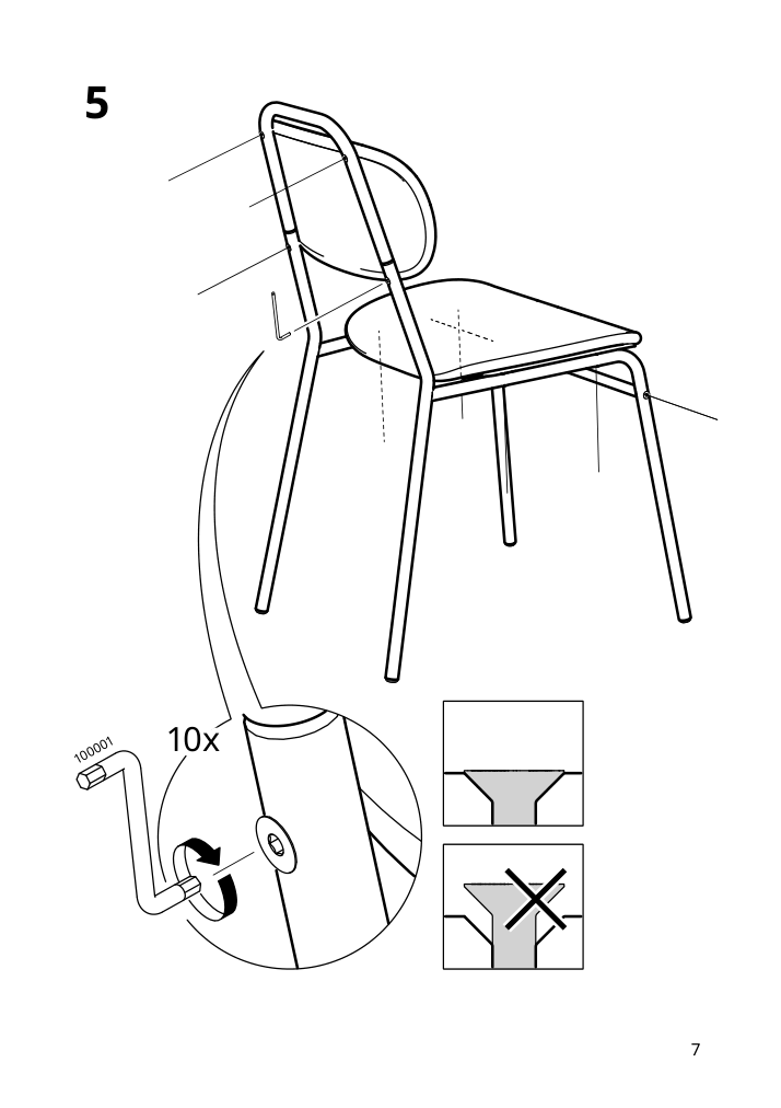 Assembly instructions for IKEA Ensholm chair green outdoor | Page 7 - IKEA NÄMMARÖ / ENSHOLM table and 2 chairs 595.447.40