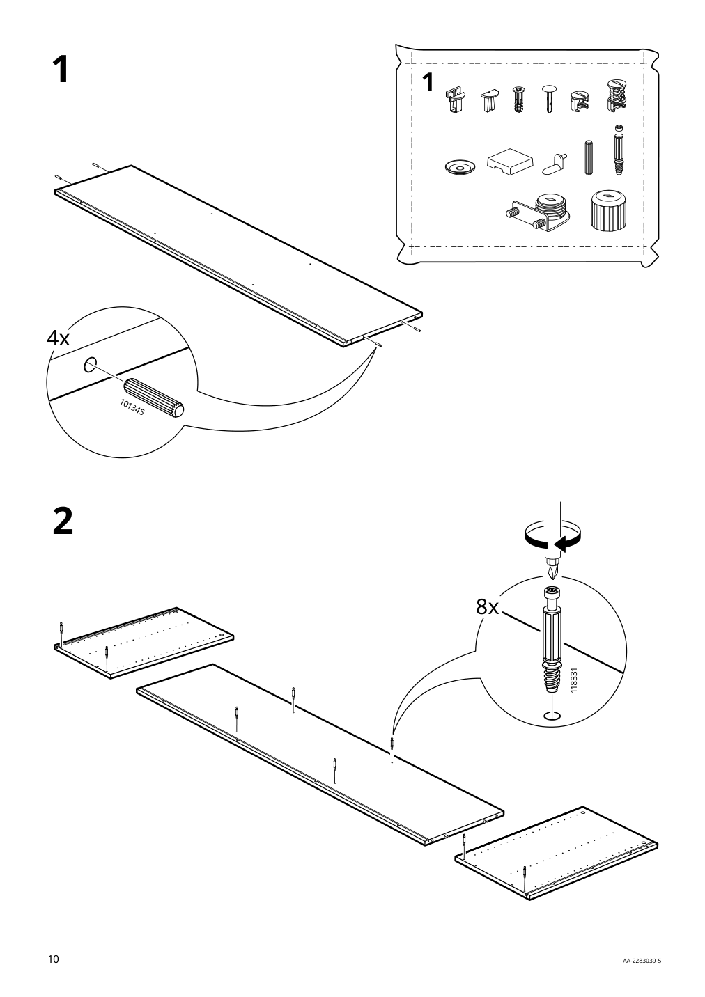 Assembly instructions for IKEA Ersnaes sideboard birch effect | Page 10 - IKEA ERSNÄS sideboard 705.067.46