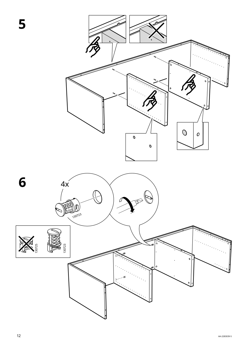 Assembly instructions for IKEA Ersnaes sideboard birch effect | Page 12 - IKEA ERSNÄS sideboard 705.067.46