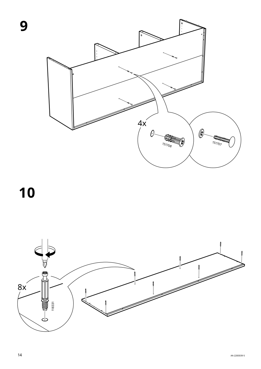 Assembly instructions for IKEA Ersnaes sideboard birch effect | Page 14 - IKEA ERSNÄS sideboard 705.067.46