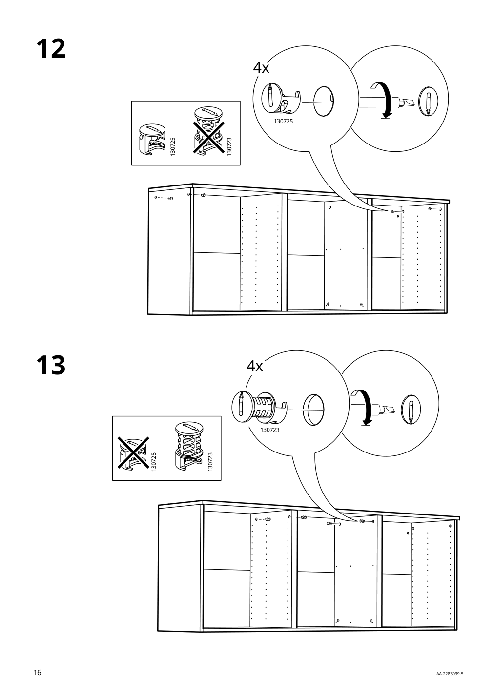 Assembly instructions for IKEA Ersnaes sideboard birch effect | Page 16 - IKEA ERSNÄS sideboard 705.067.46