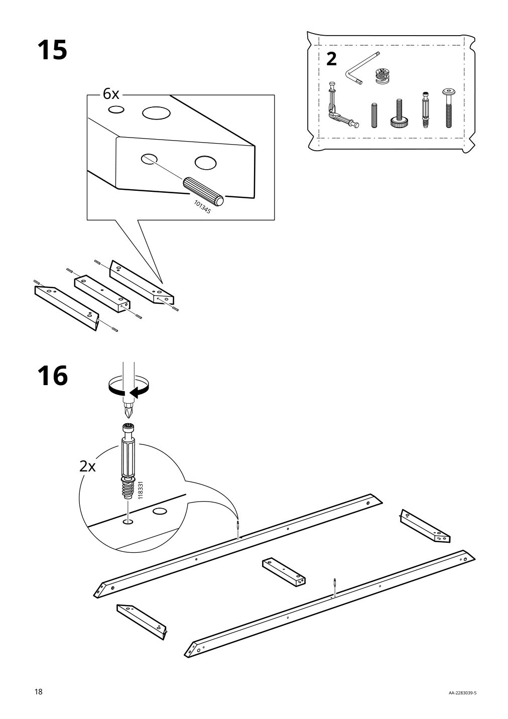 Assembly instructions for IKEA Ersnaes sideboard birch effect | Page 18 - IKEA ERSNÄS sideboard 705.067.46