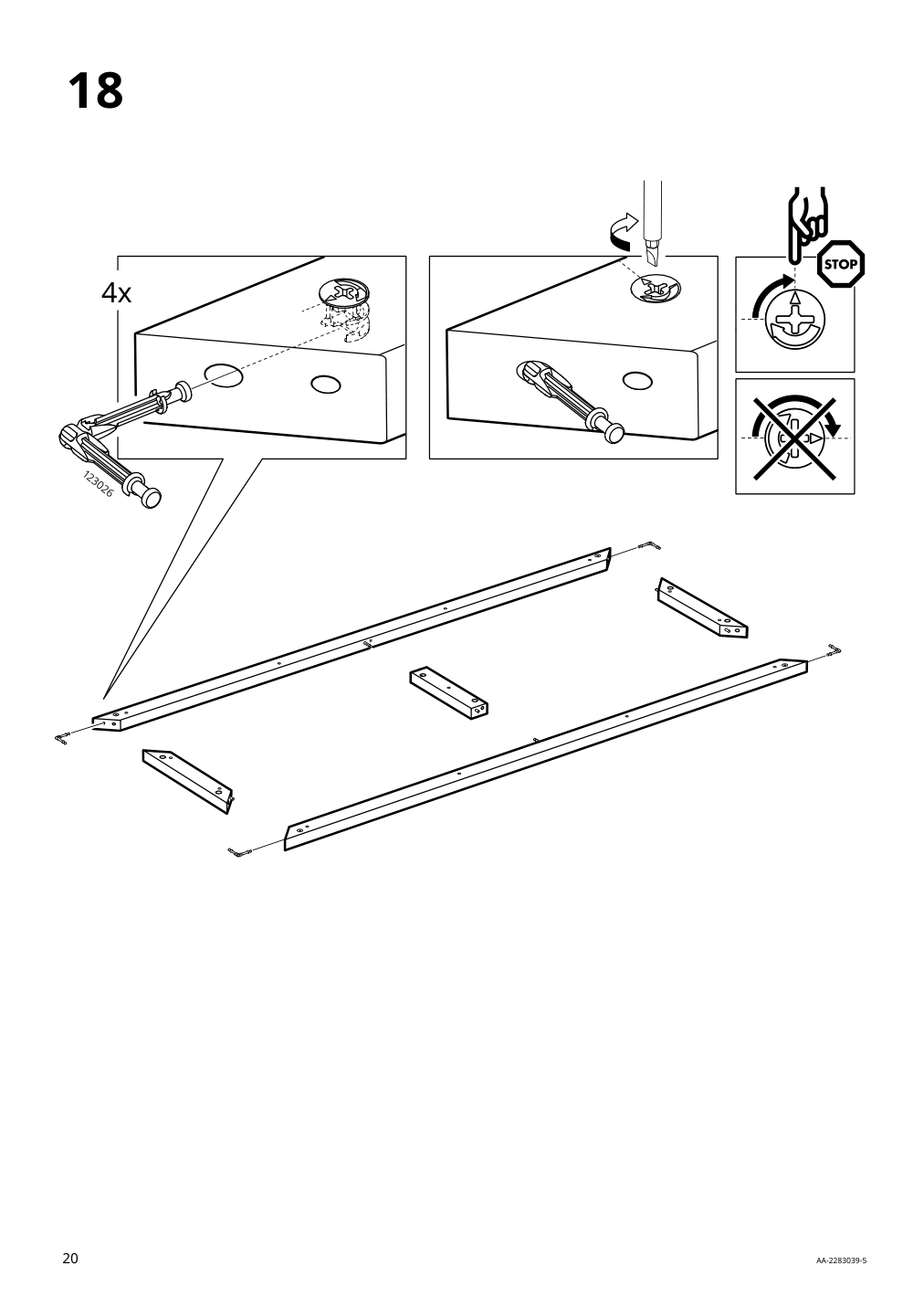 Assembly instructions for IKEA Ersnaes sideboard birch effect | Page 20 - IKEA ERSNÄS sideboard 705.067.46