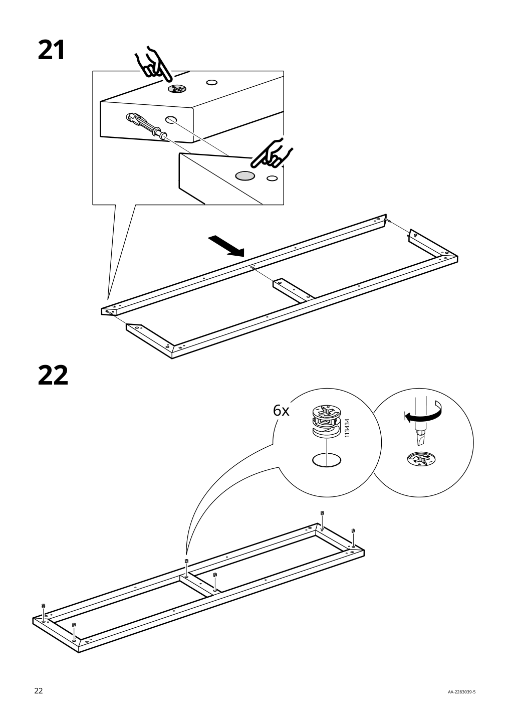 Assembly instructions for IKEA Ersnaes sideboard birch effect | Page 22 - IKEA ERSNÄS sideboard 705.067.46