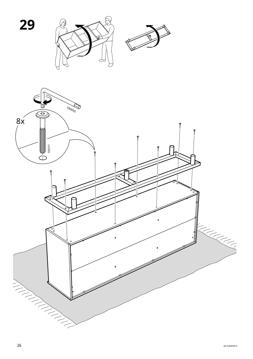 Assembly instructions for IKEA Ersnaes sideboard birch effect | Page 26 - IKEA ERSNÄS sideboard 705.067.46