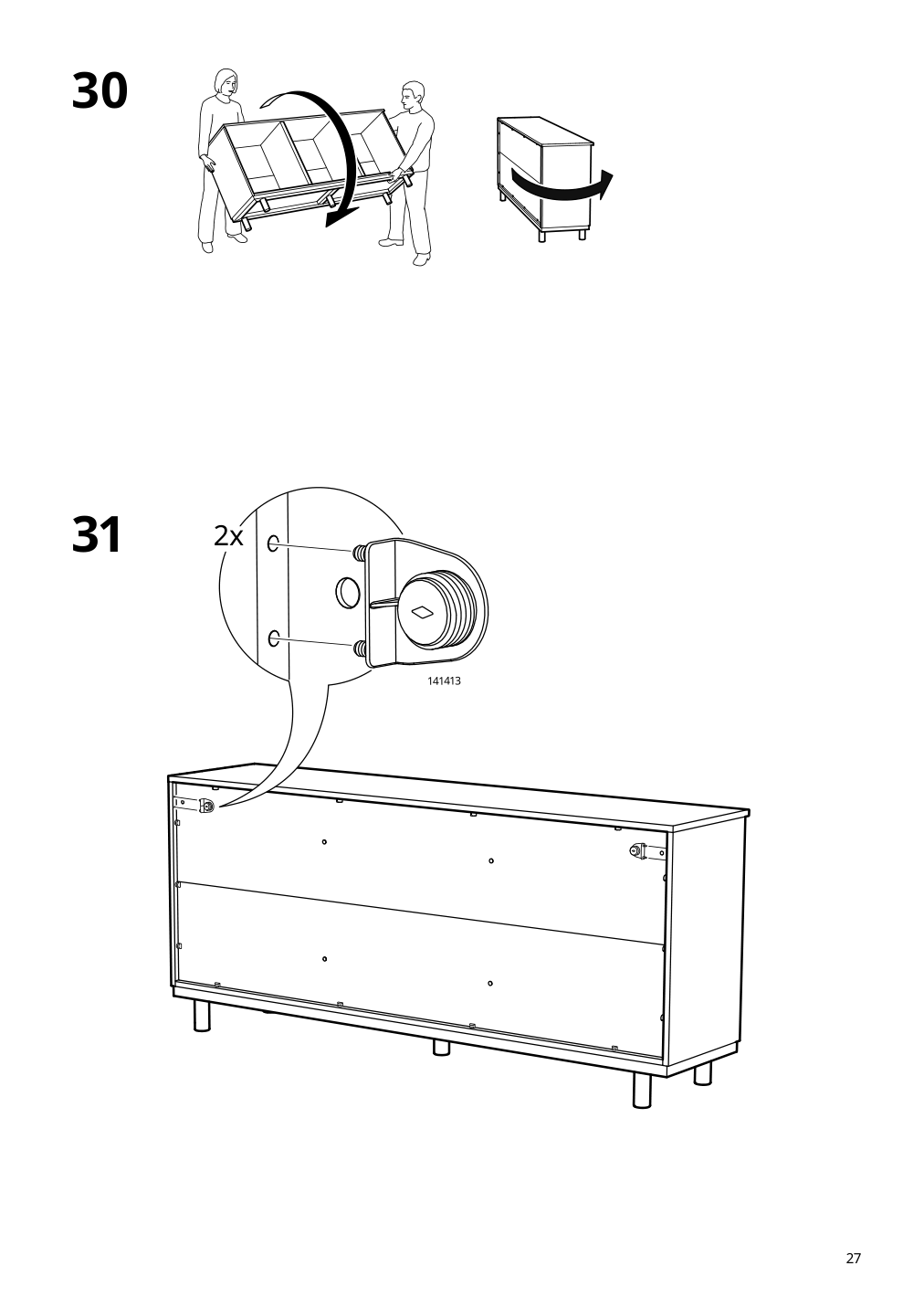 Assembly instructions for IKEA Ersnaes sideboard birch effect | Page 27 - IKEA ERSNÄS sideboard 705.067.46