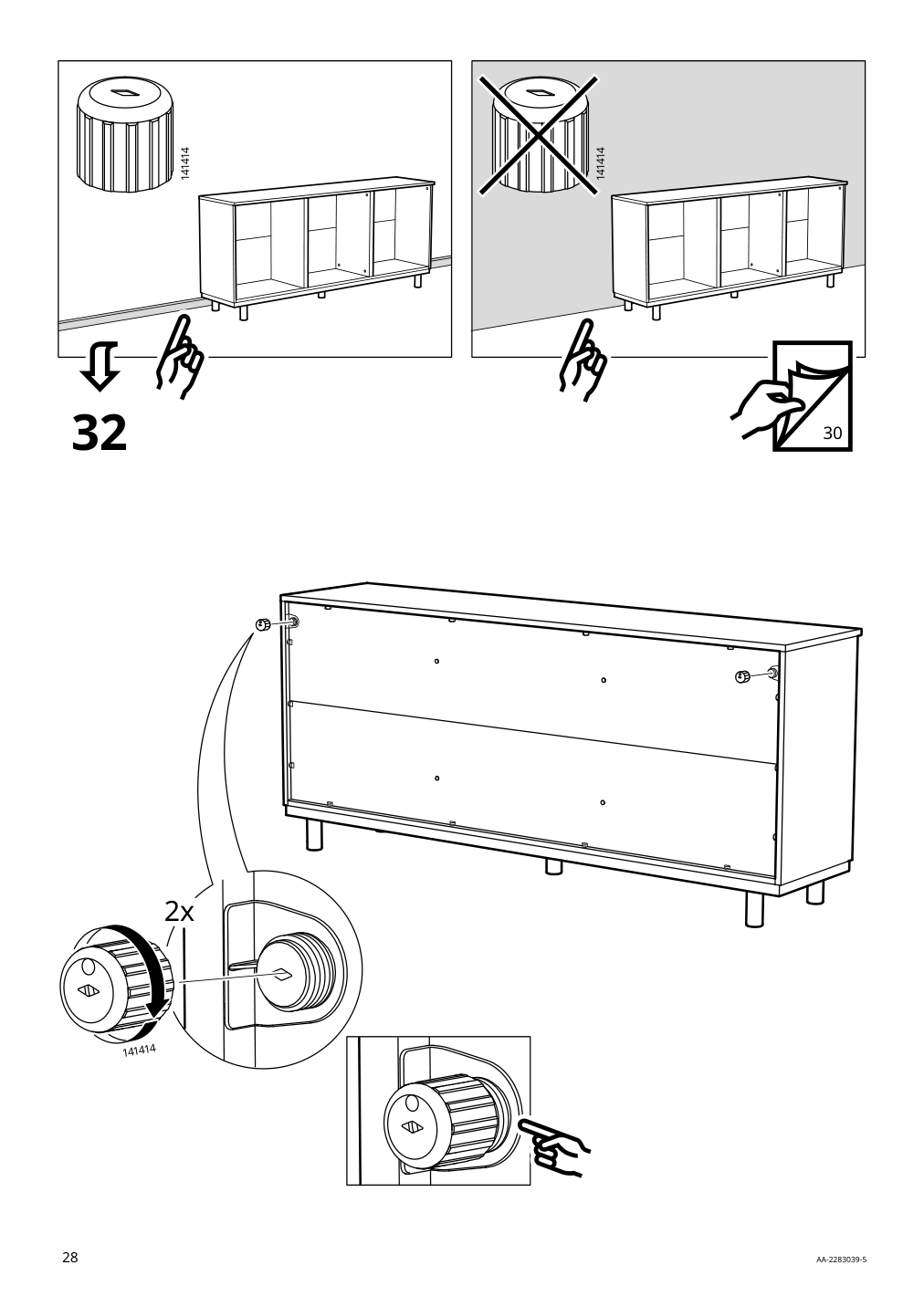 Assembly instructions for IKEA Ersnaes sideboard birch effect | Page 28 - IKEA ERSNÄS sideboard 705.067.46