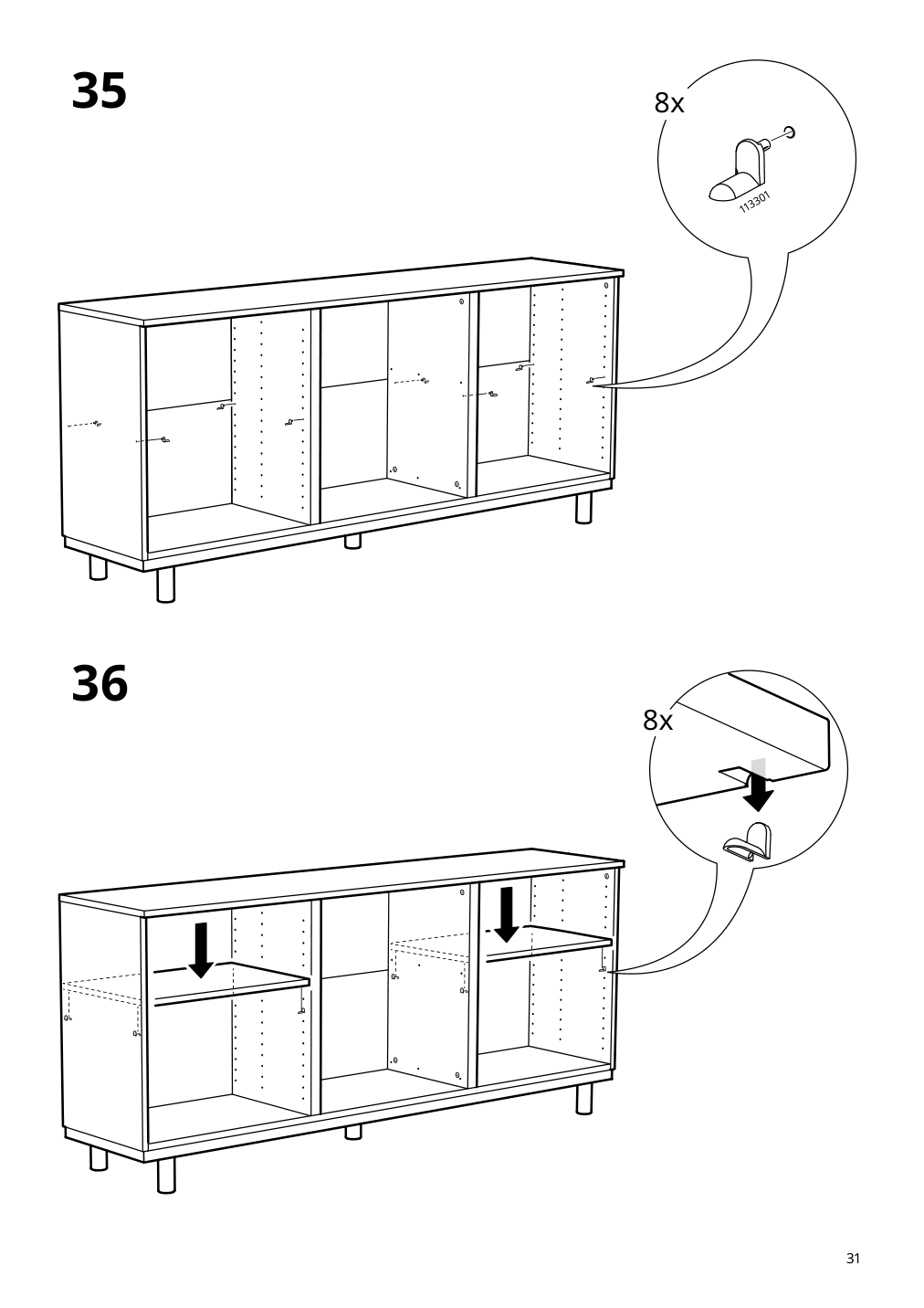 Assembly instructions for IKEA Ersnaes sideboard birch effect | Page 31 - IKEA ERSNÄS sideboard 705.067.46