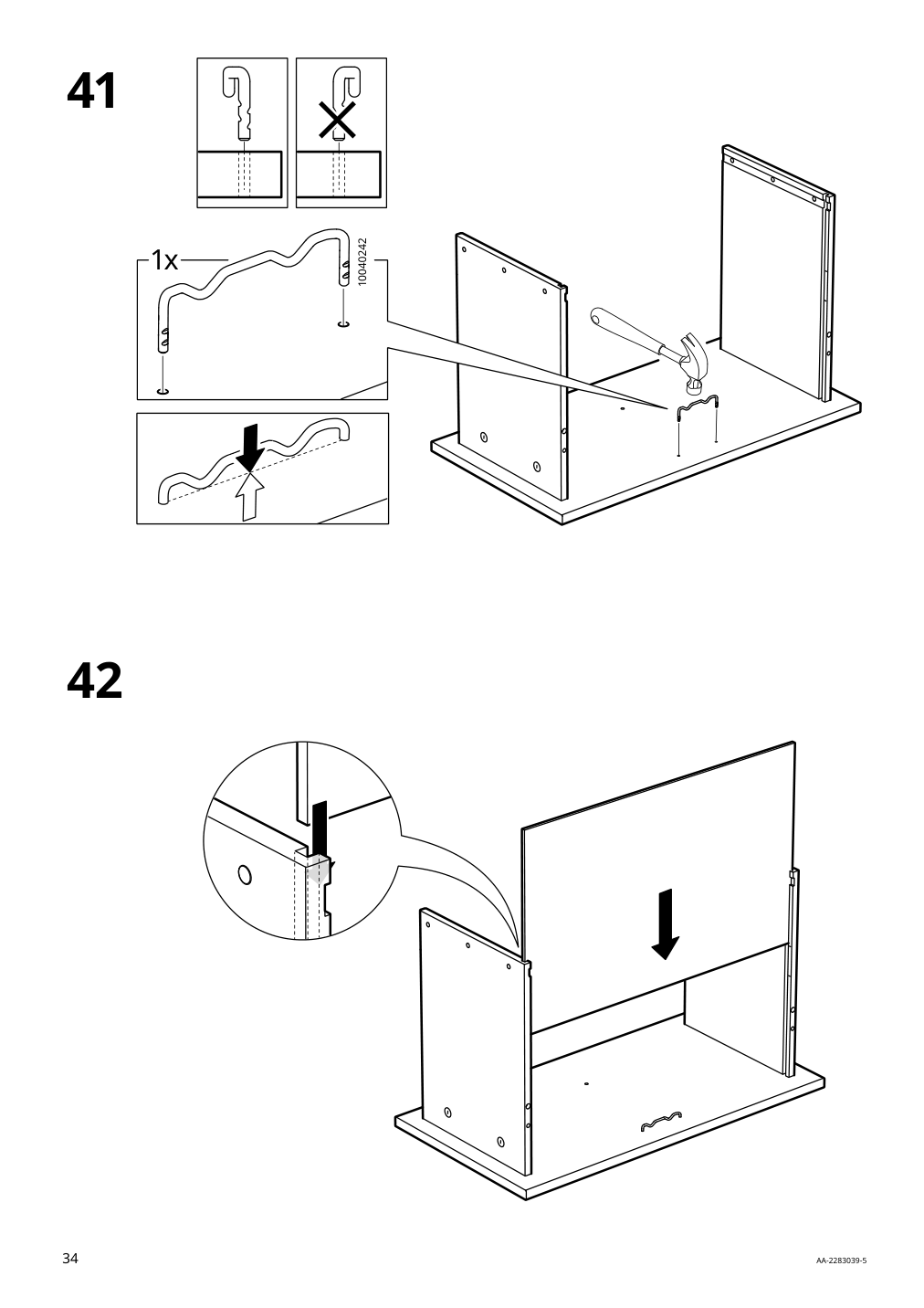 Assembly instructions for IKEA Ersnaes sideboard birch effect | Page 34 - IKEA ERSNÄS sideboard 705.067.46