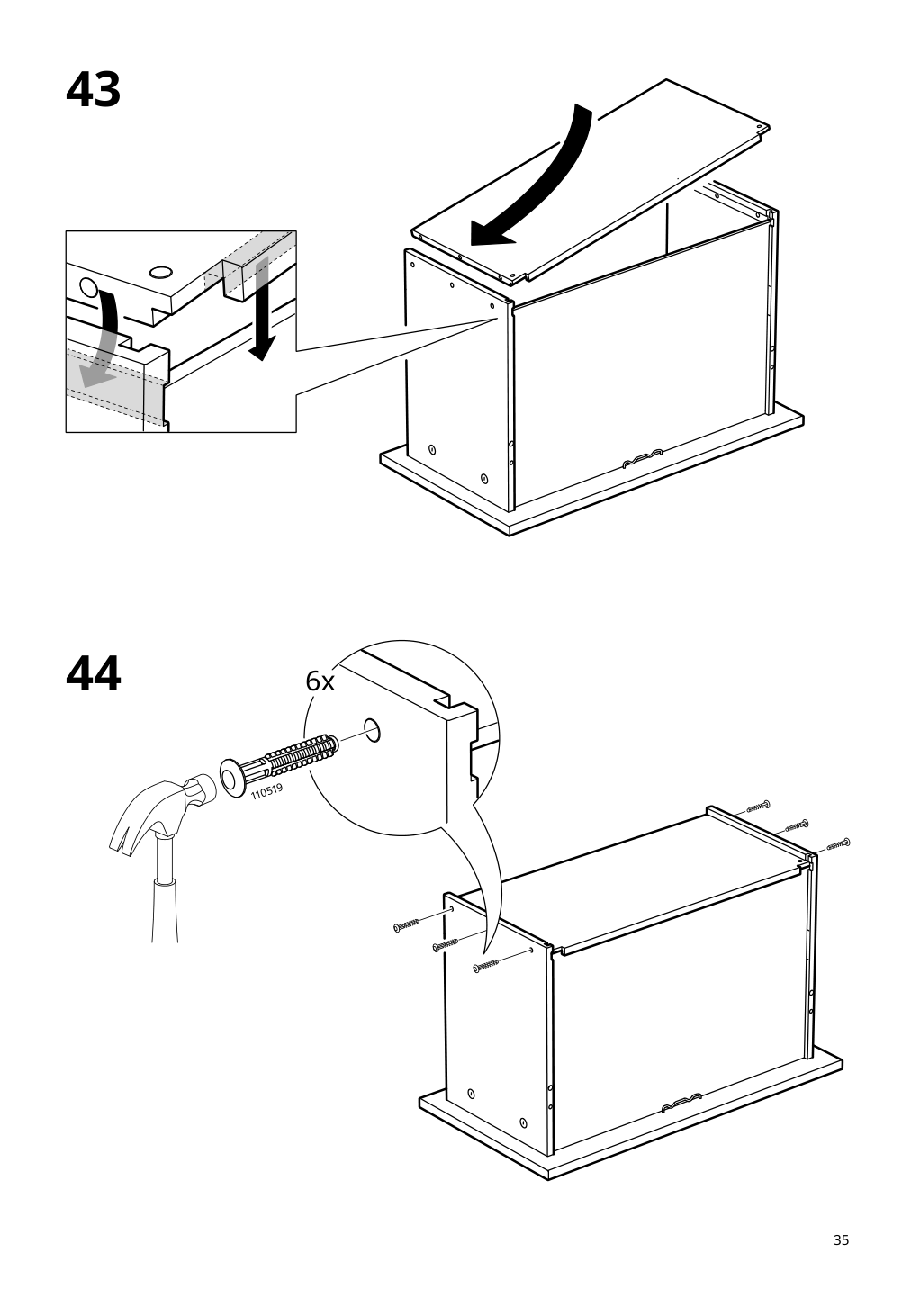 Assembly instructions for IKEA Ersnaes sideboard birch effect | Page 35 - IKEA ERSNÄS sideboard 705.067.46