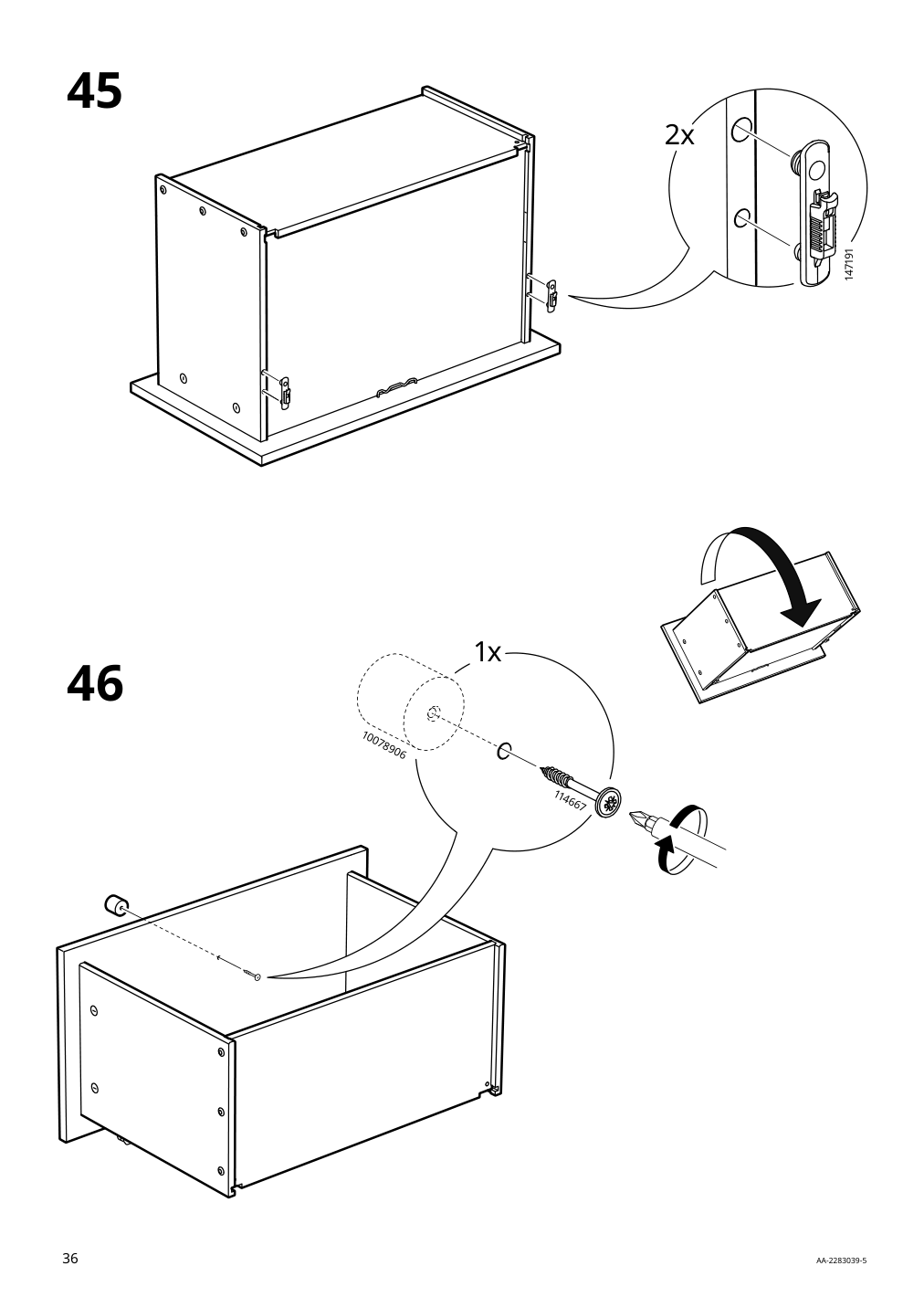 Assembly instructions for IKEA Ersnaes sideboard birch effect | Page 36 - IKEA ERSNÄS sideboard 705.067.46