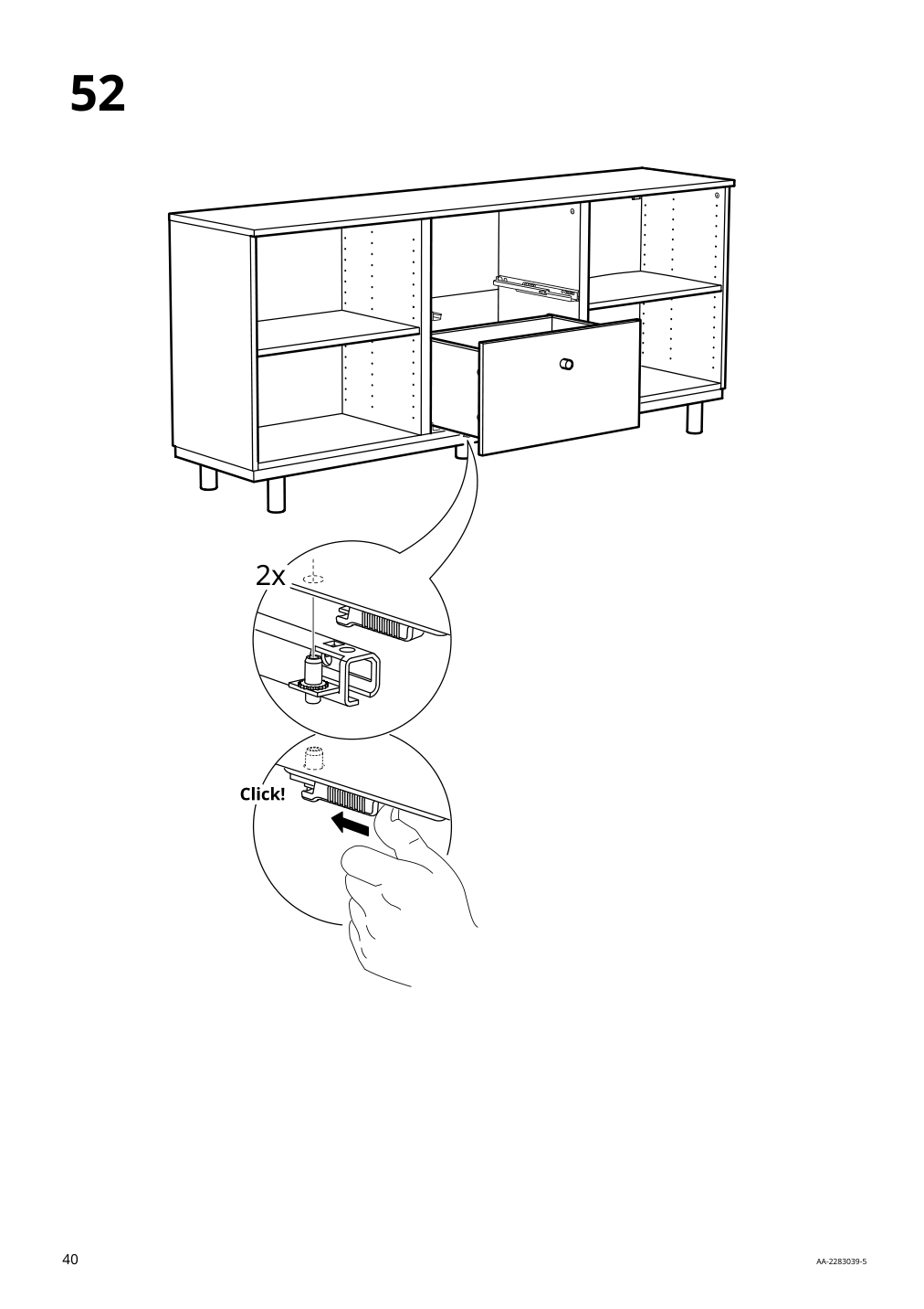 Assembly instructions for IKEA Ersnaes sideboard birch effect | Page 40 - IKEA ERSNÄS sideboard 705.067.46