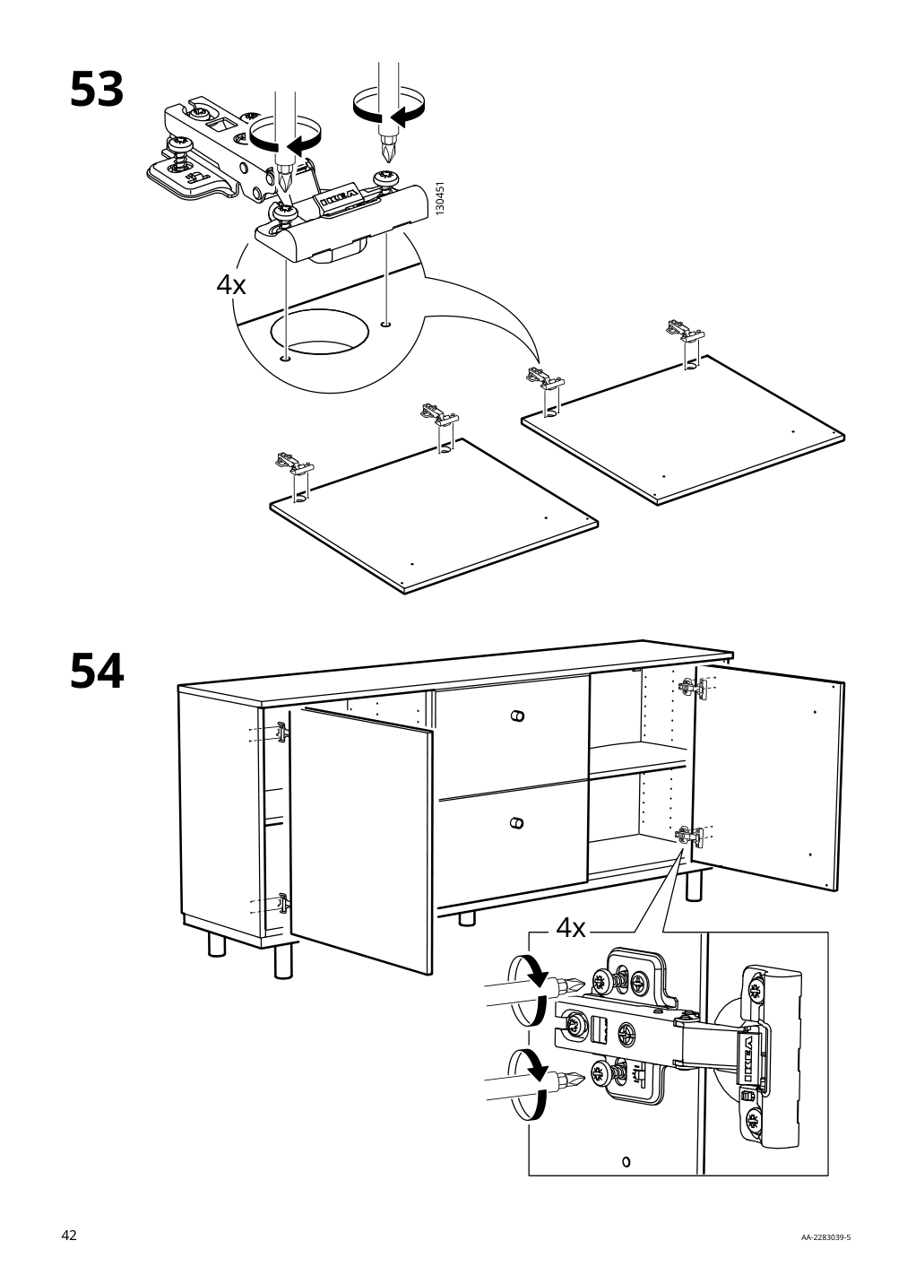 Assembly instructions for IKEA Ersnaes sideboard birch effect | Page 42 - IKEA ERSNÄS sideboard 705.067.46