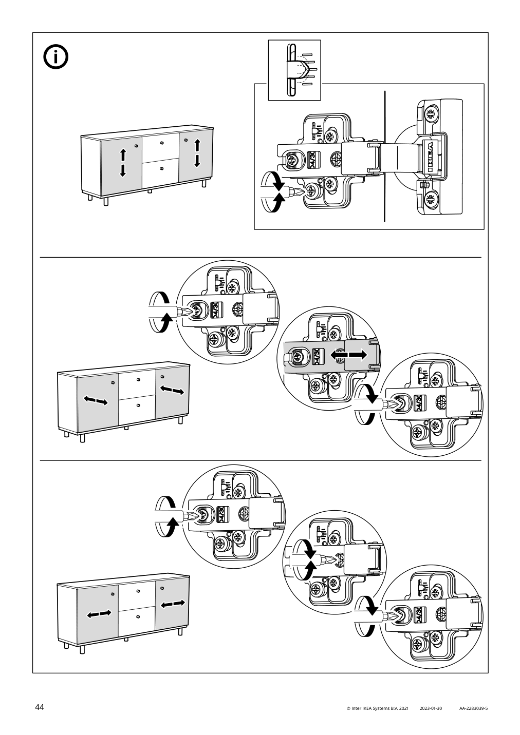 Assembly instructions for IKEA Ersnaes sideboard birch effect | Page 44 - IKEA ERSNÄS sideboard 705.067.46